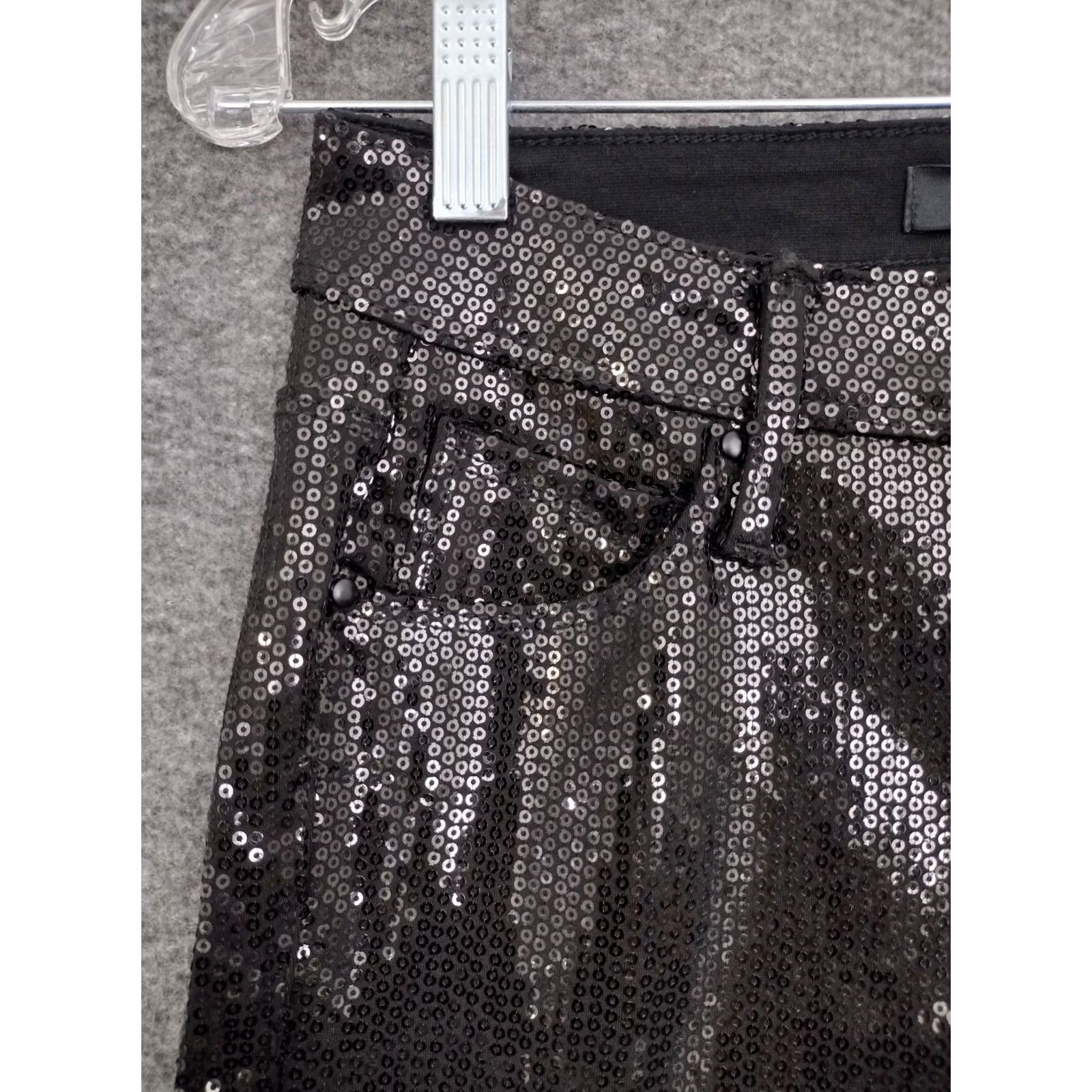 Vintage Nevermind Paper Fox Women's Sequin Black Pants Main Selling Point Pants 26 Black Sequin 5-pocket Mid Rise 28 in Inseam 28 Womens Regular XS-XL? Size 26" / US 2 / IT 38 - 7 Thumbnail