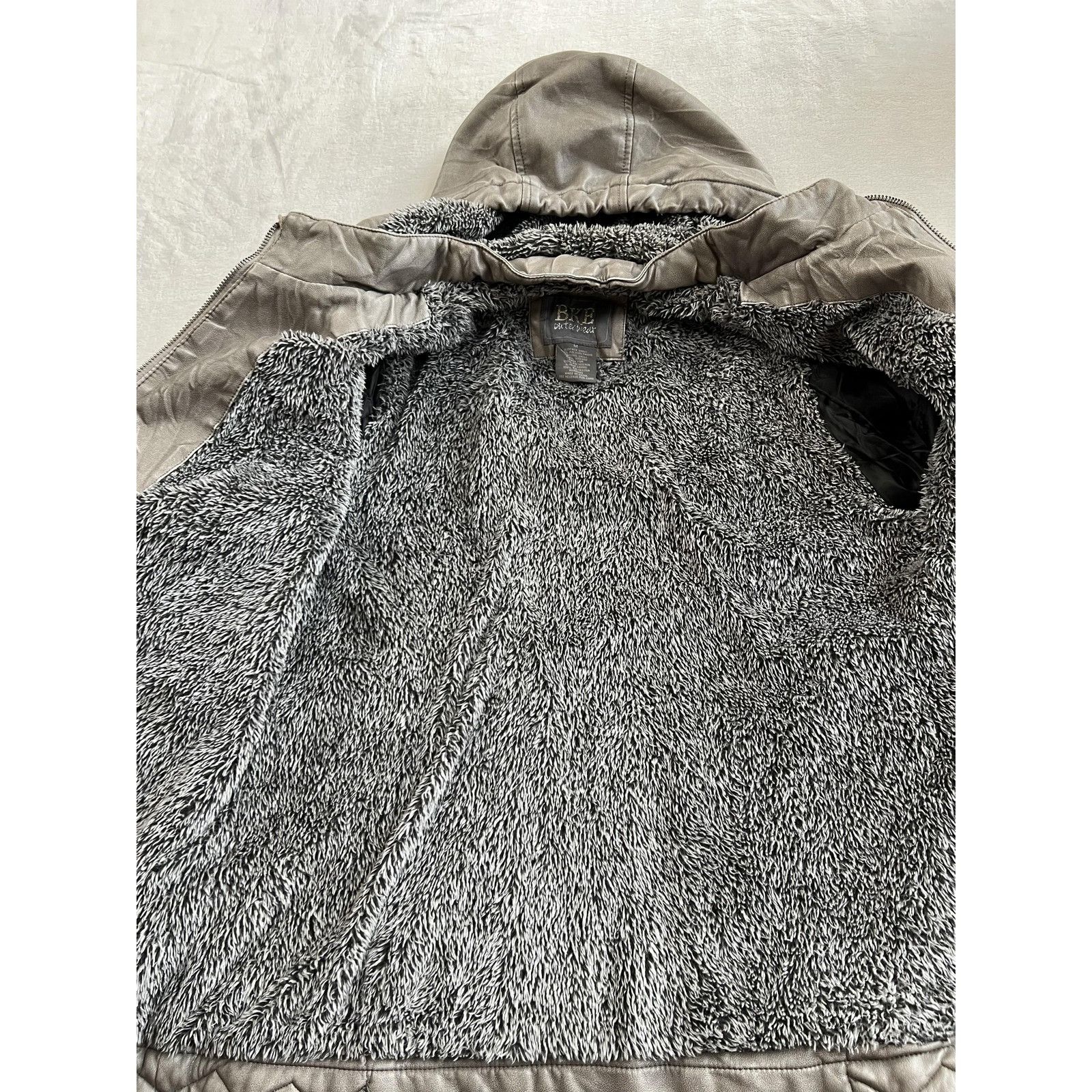 BKE BKE Buckle Outerwear Jacket Women's Medium Gray Faux Leather Size M / US 6-8 / IT 42-44 - 8 Thumbnail