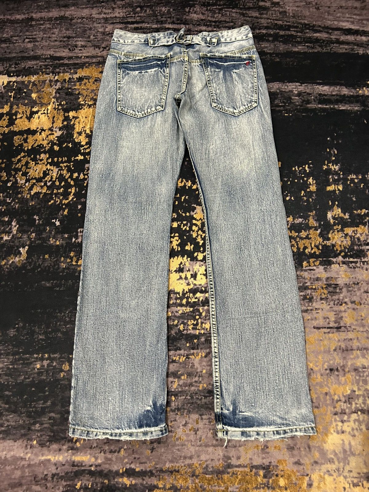 Japanese Brand Vintage Pigajeck Distressed Wash Buckle Back Jeans Size US 31 - 4 Thumbnail