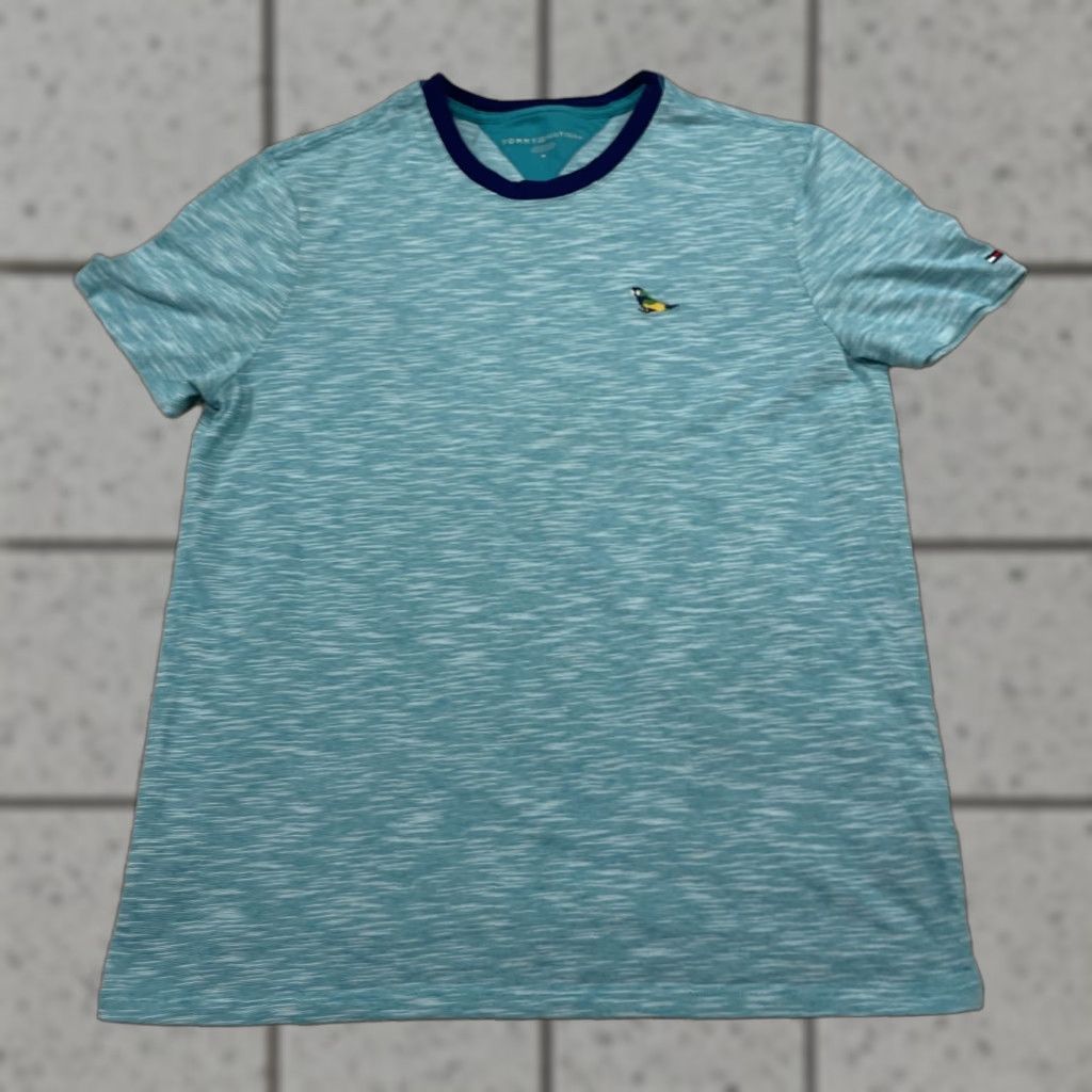 Tommy Hilfiger TOMMY HILFIGER Parrot Shirt Men M Bird Logo Mint Aqua Teal Jersey Tee Tshirt Crew Neck Short Sleeve Logo Embroidered Classic Fit Size US M / EU 48-50 / 2 - 1 Thumbnail