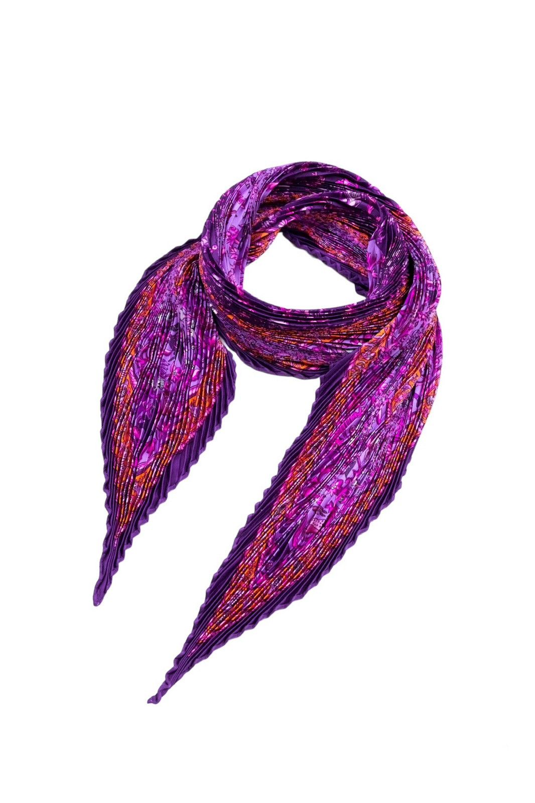 image of Hermes Carre 90 "chasse En Inde" Silk Scarf Shawl in Purple, Women's