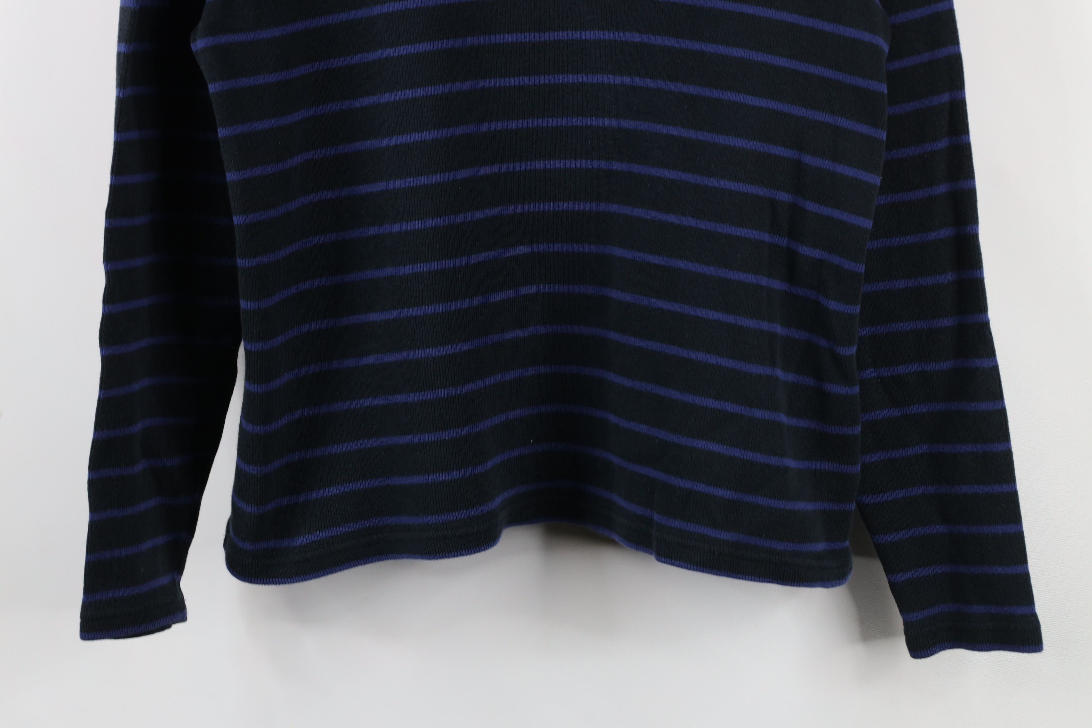 L.L. Bean × Vintage Vintage 90s LL Bean Striped Ribbed Knit Turtleneck T-Shirt Size M / US 6-8 / IT 42-44 - 3 Thumbnail