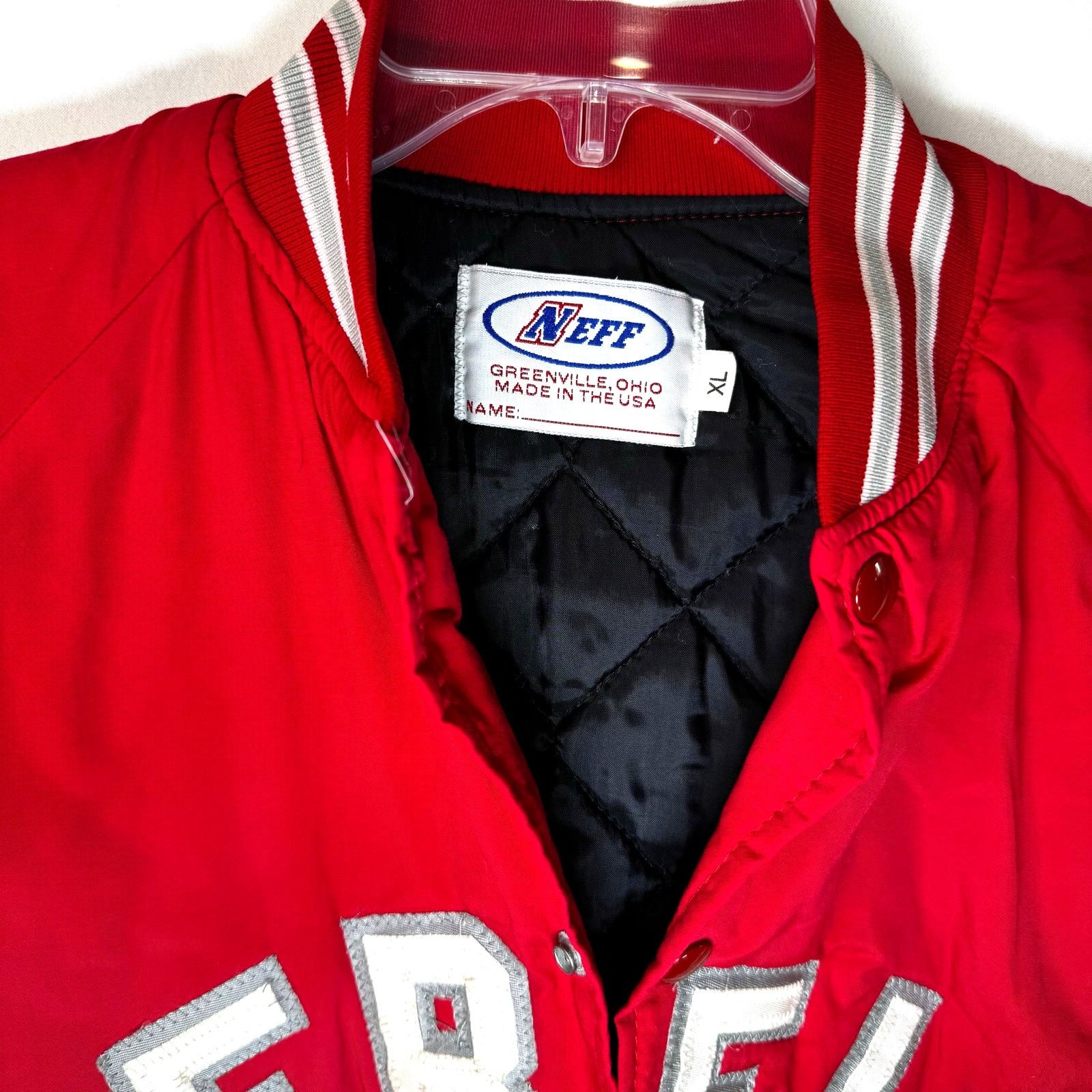 NEFF Vintage Neff Rebels Varsity Jacket XL Red Streetwear USA Size US XL / EU 56 / 4 - 3 Thumbnail