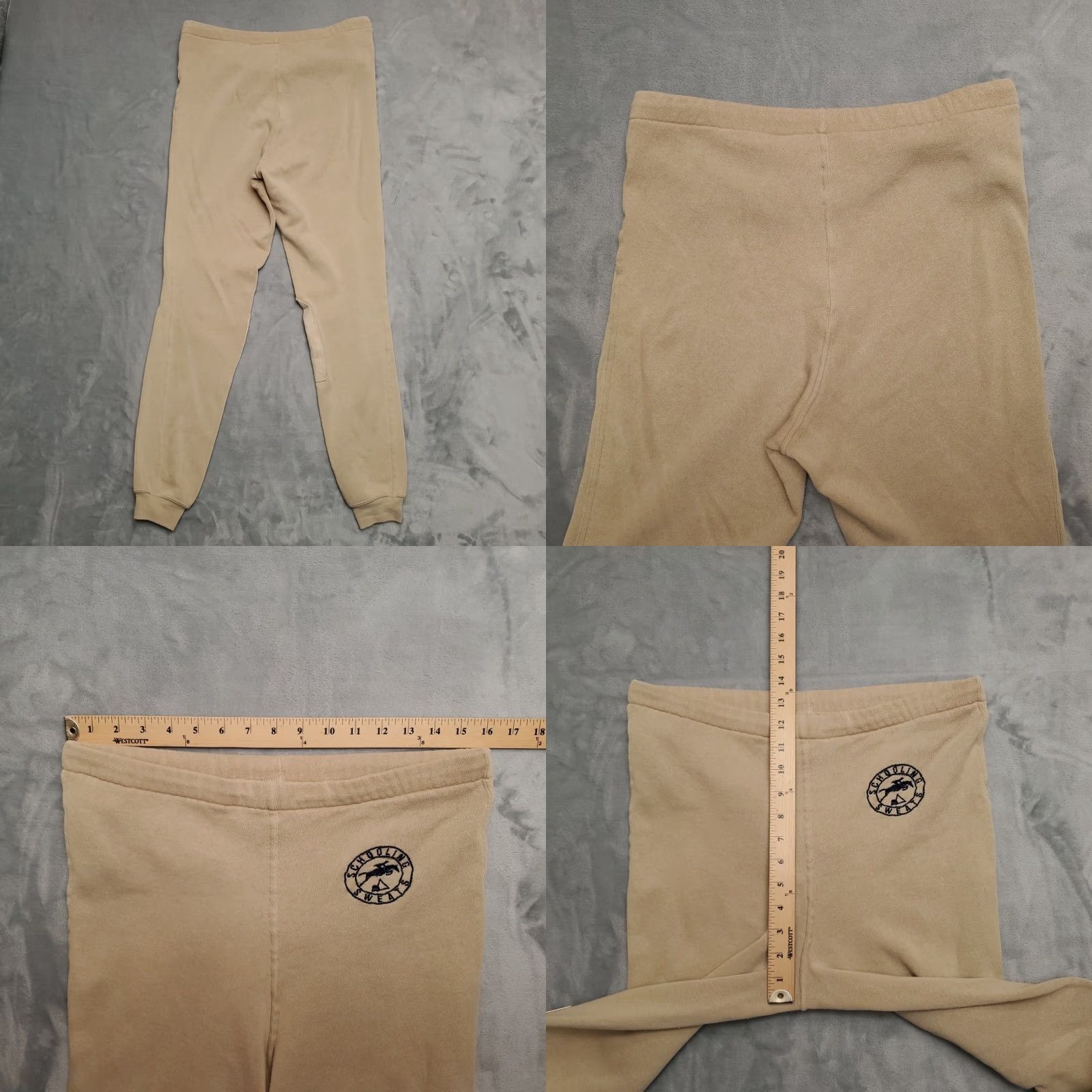 Vintage VINTAGE Schooling Sweats Pants Mens Large Tan Beige Equestrian Jodhpur Fleece USA 90s Logo Embroidered Size US 33 - 8 Thumbnail