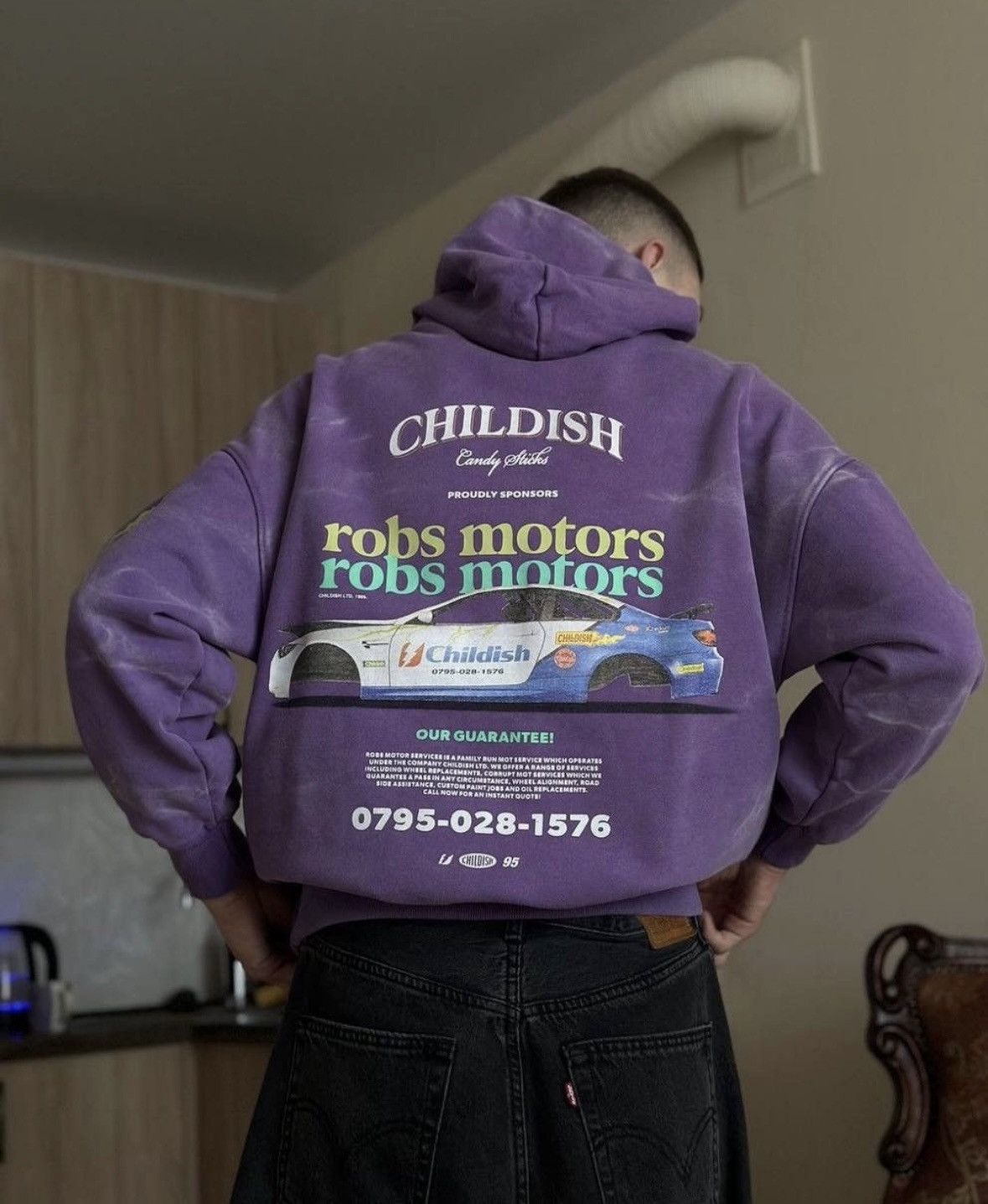 Vintage Vintage Childish Robs Motors 1995 purple Racing hoodie Size US M / EU 48-50 / 2 - 1 Thumbnail