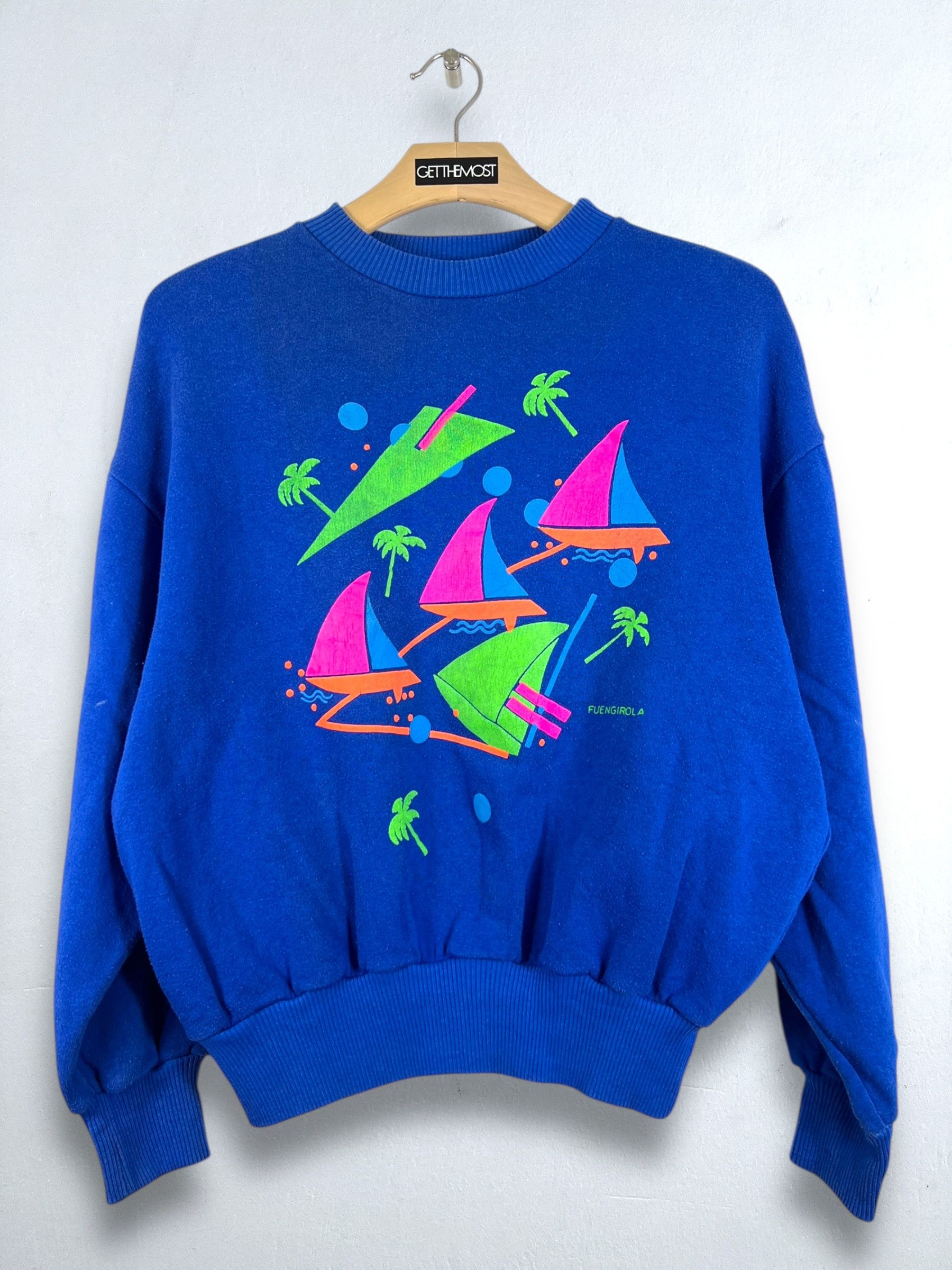 Vintage No.5061 VTG 90s Fuengirola Souvenir Graphic Sweatshirt (L) Size US L / EU 52-54 / 3 - 1 Thumbnail