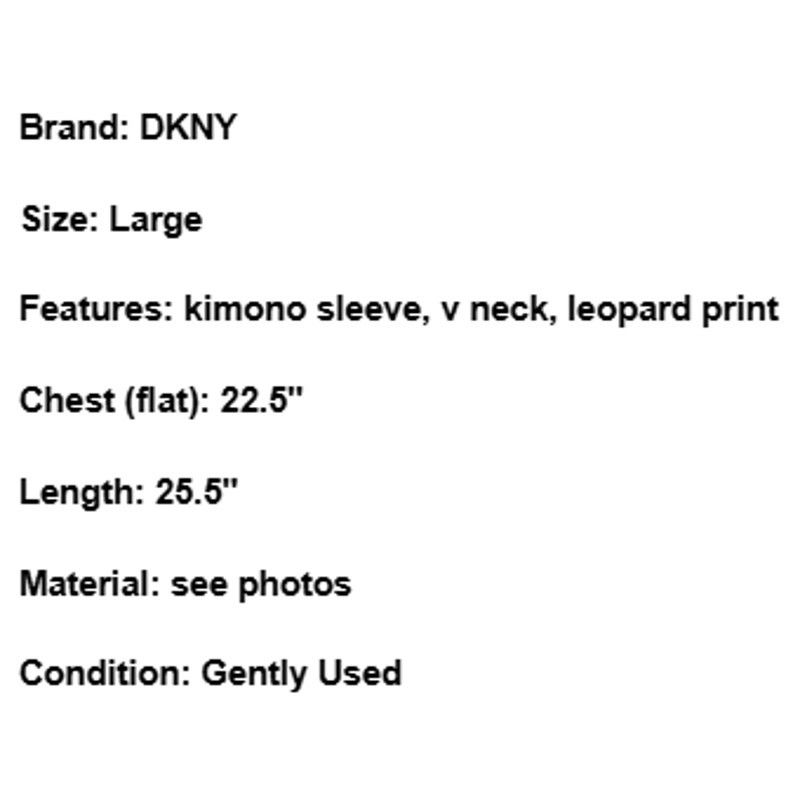 DKNY DKNY Boho Flowy Top Leopard Animal Print Kimono Sleeve L Size L / US 10 / IT 46 - 6 Thumbnail