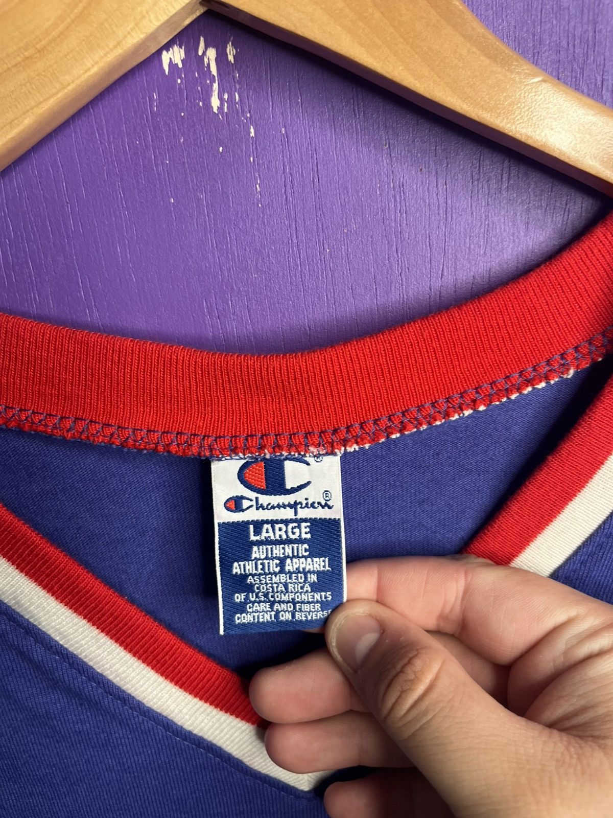 Champion × Vintage Vintage 90s Champion Kansas Jayhawks shooting shirt Size US L / EU 52-54 / 3 - 4 Thumbnail