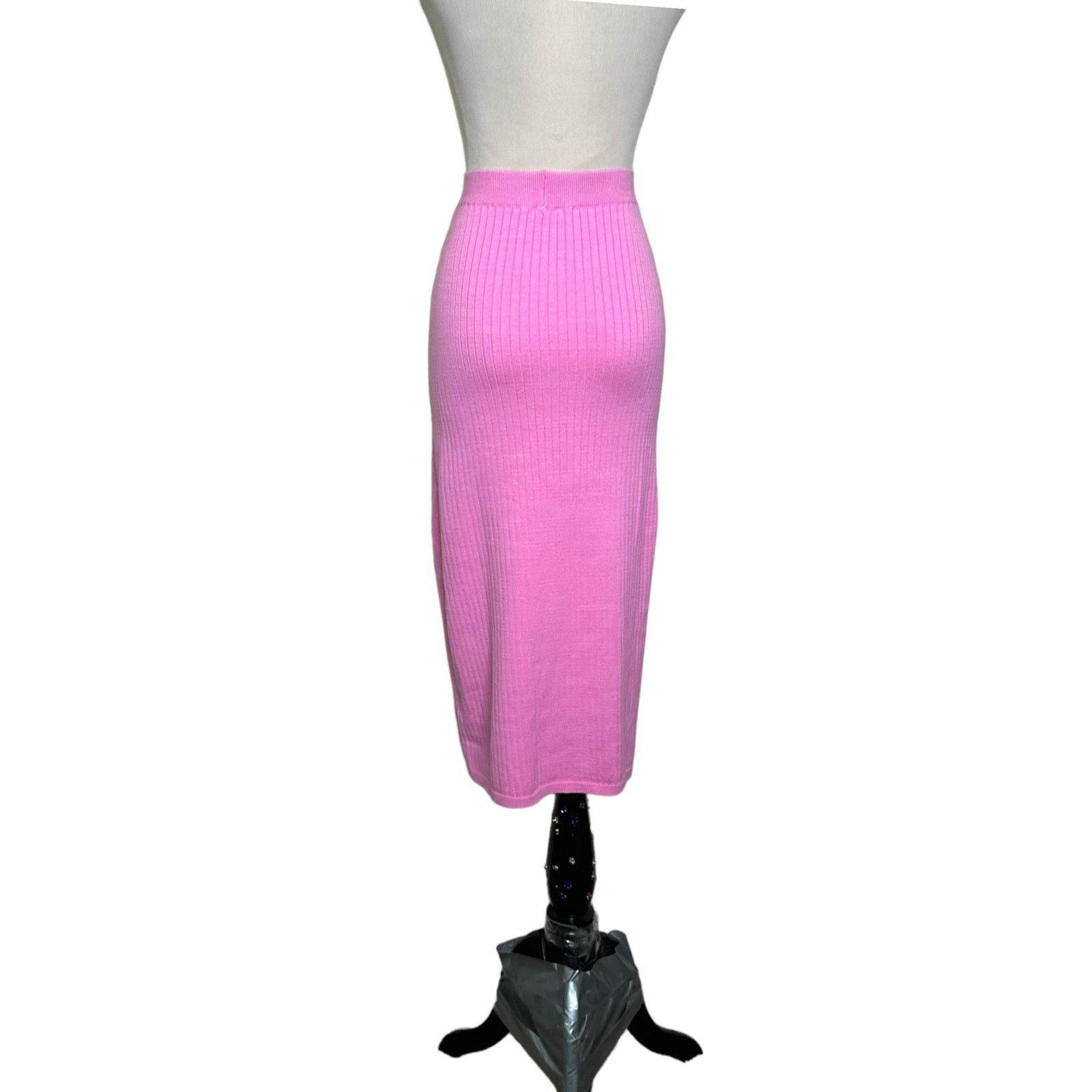 Free People Free People pink knit front slit midi pull on skirt size XS Size 26" / US 2 / IT 38 - 5 Thumbnail