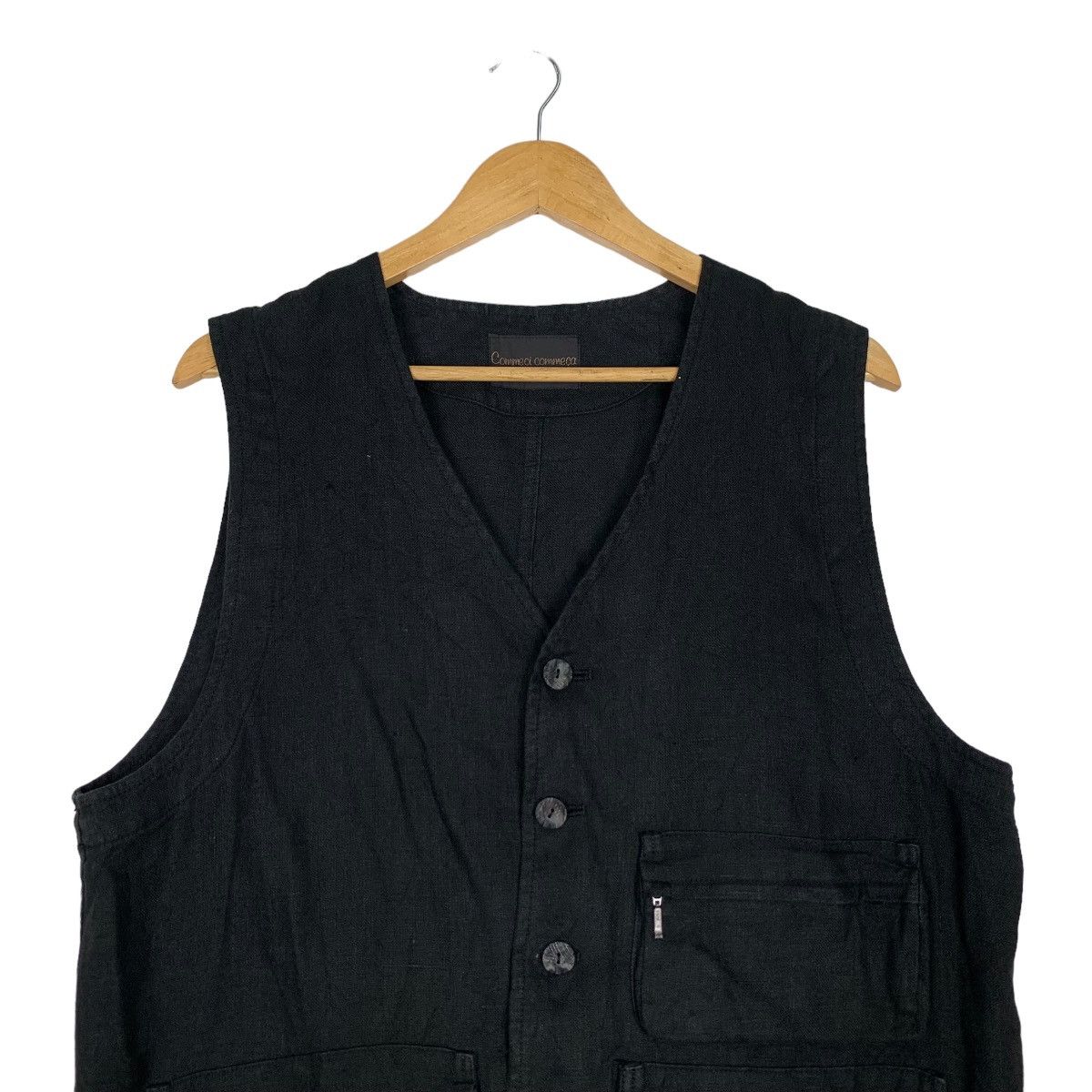 Vintage COMMECI COMMECA Cotton Belted Button Vest #0959-C42 Size US L / EU 52-54 / 3 - 2 Thumbnail