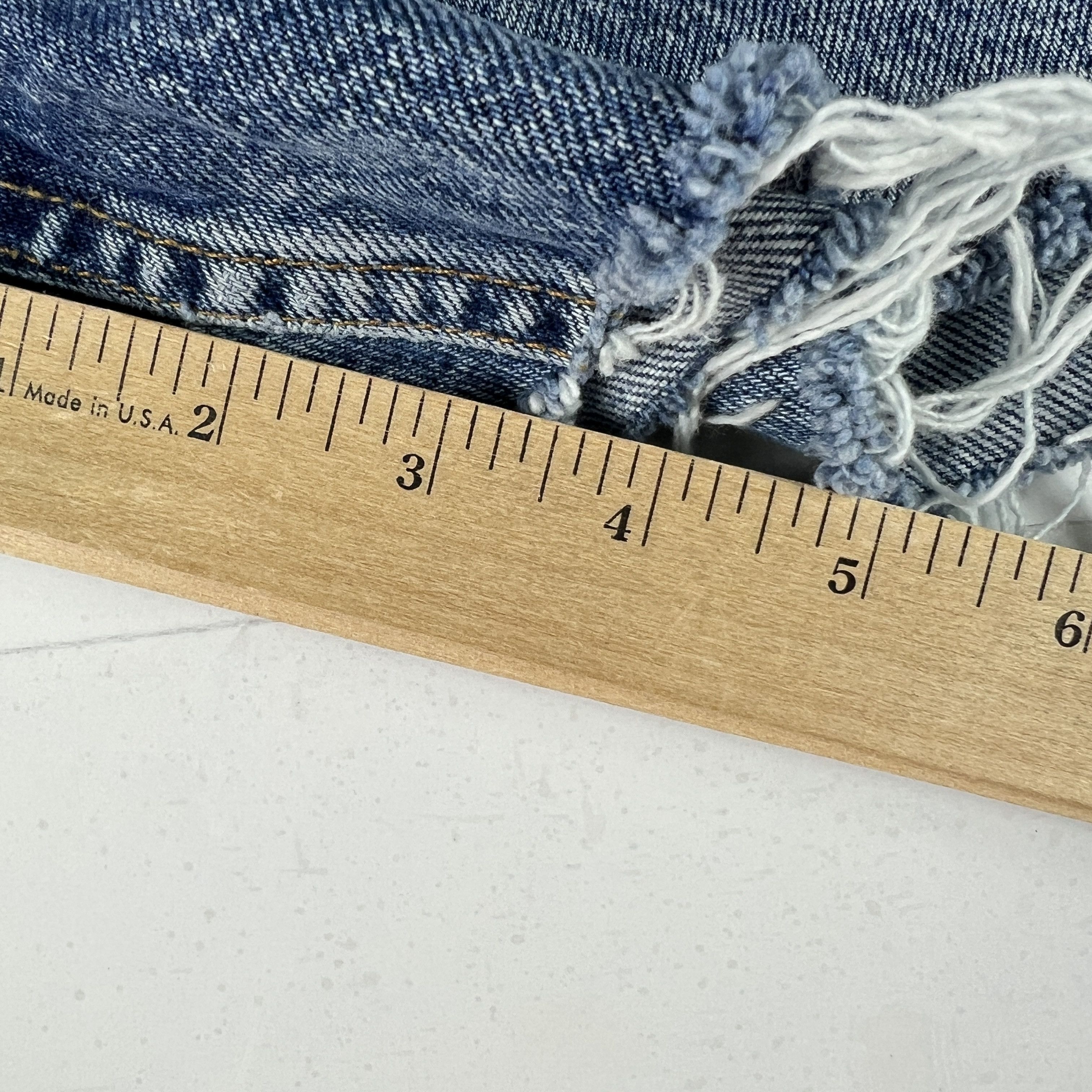 Levi's × Vintage Y2K Levi's Jean Shorts Whiskers Cut Off Cotton Denim Jorts Size US 32 / EU 48 - 13 Thumbnail