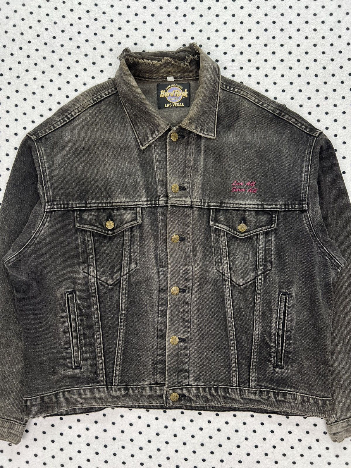 Hard Rock Cafe × Vintage Vintage Hard Rock Cafe Dirty Distressed Denim Jacket Size US L / EU 52-54 / 3 - 3 Thumbnail