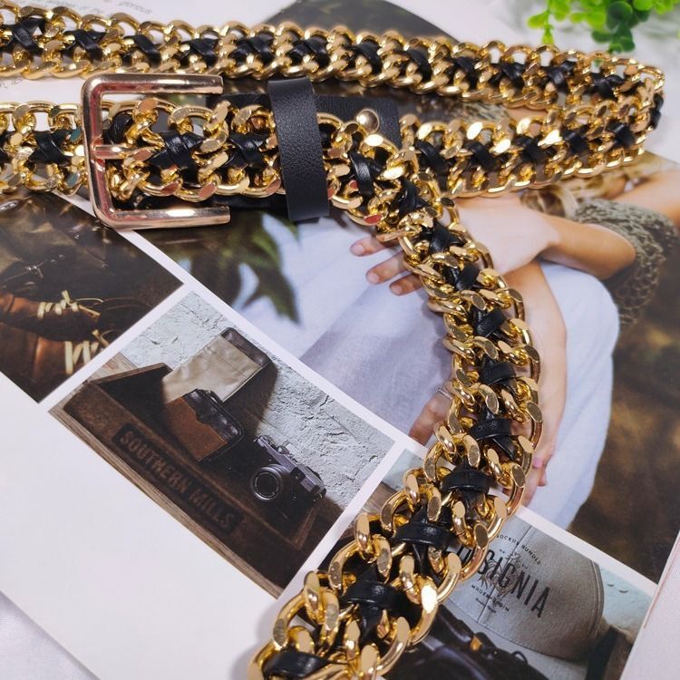 Designer Future Vintage Belt Riveted Belts Menswear Accessories Size ONE SIZE - 5 Thumbnail