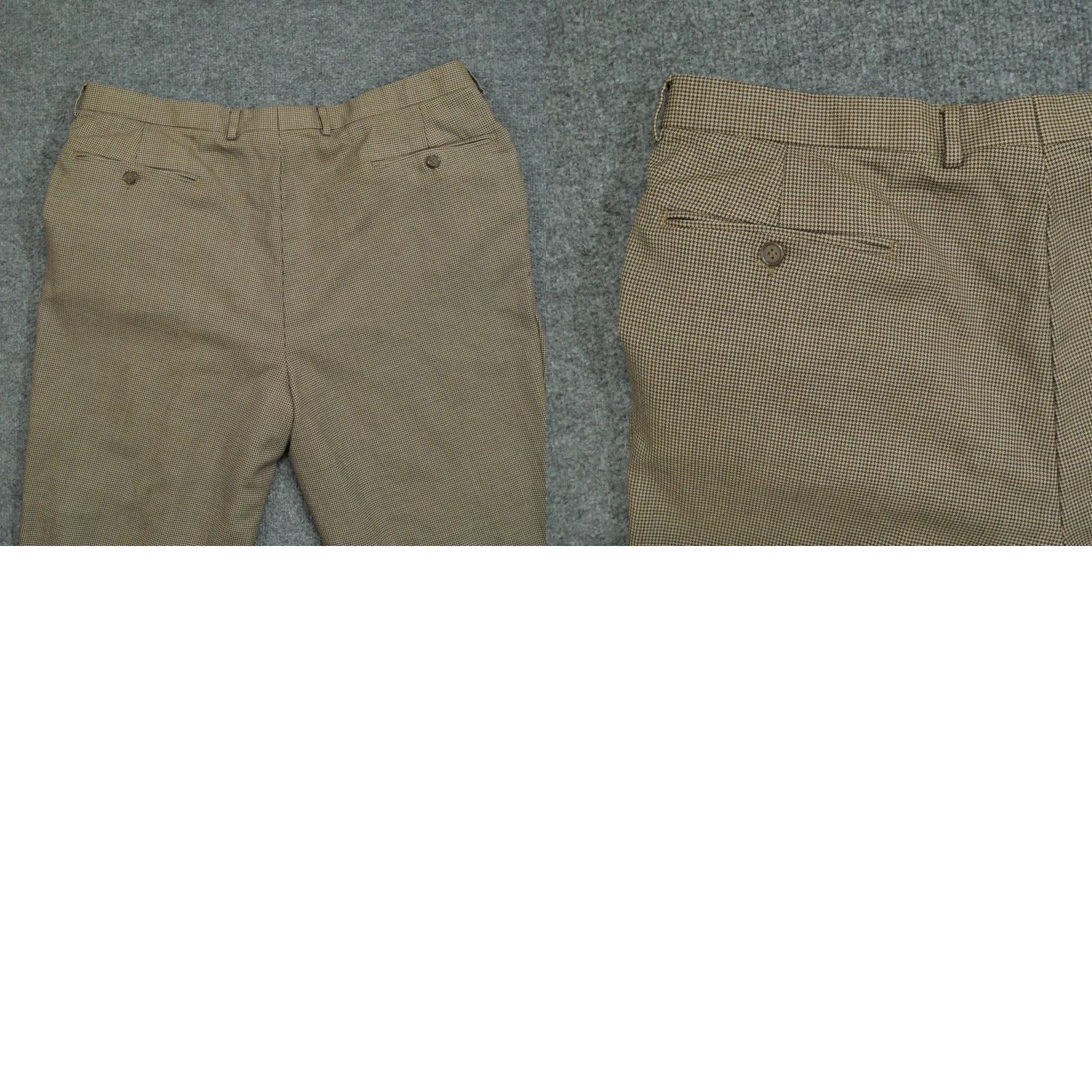 Vintage Pazoni Pants Mens 40 Brown Houndstooth Wool Slacks Pleated Straight 30 In Inseam Brown Mens Pants Size US 40 / EU 56 - 9 Thumbnail