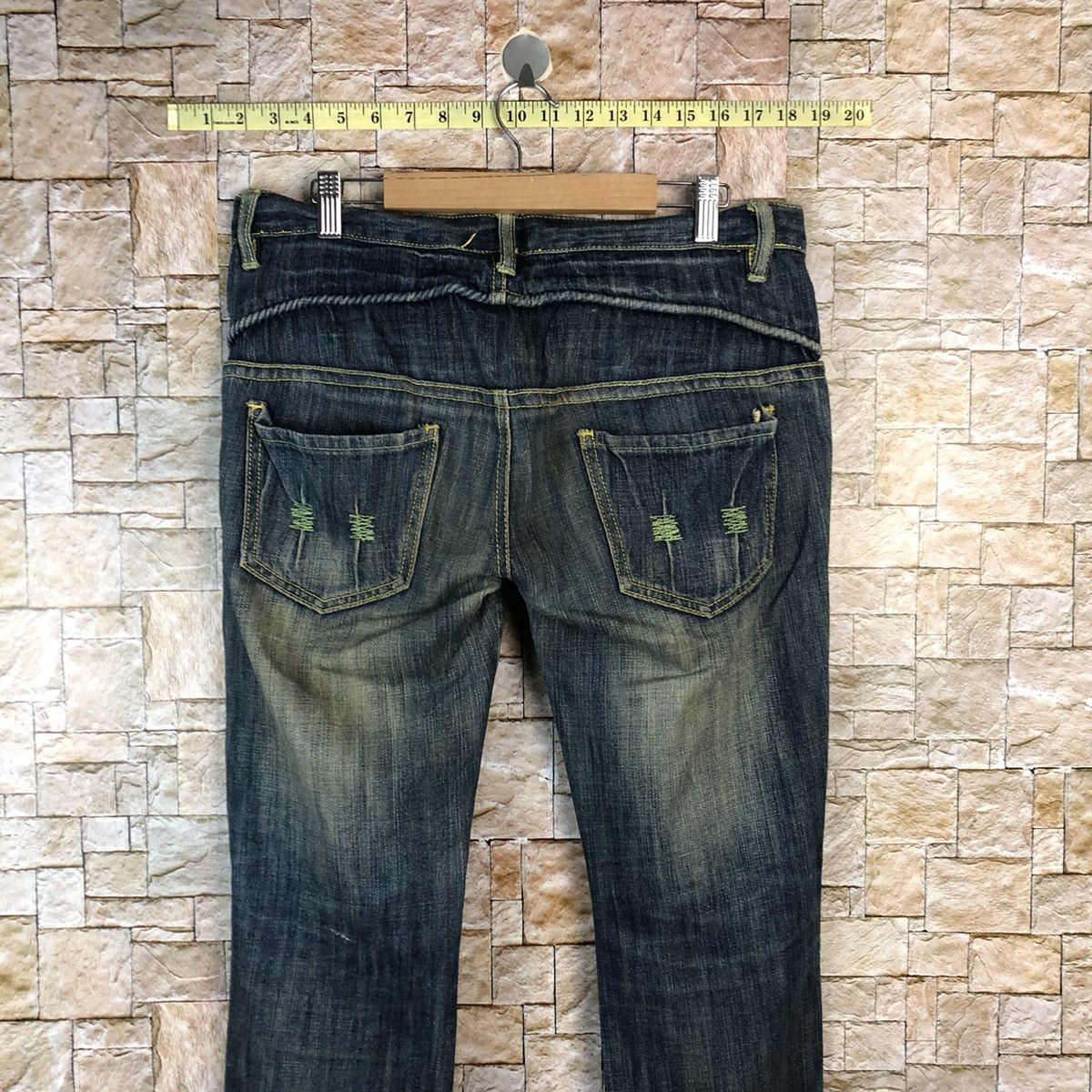 Japanese Brand Candy Robot Blue Distressed Denim Pants #A1125 Size 32" / US 10 / IT 46 - 16 Thumbnail