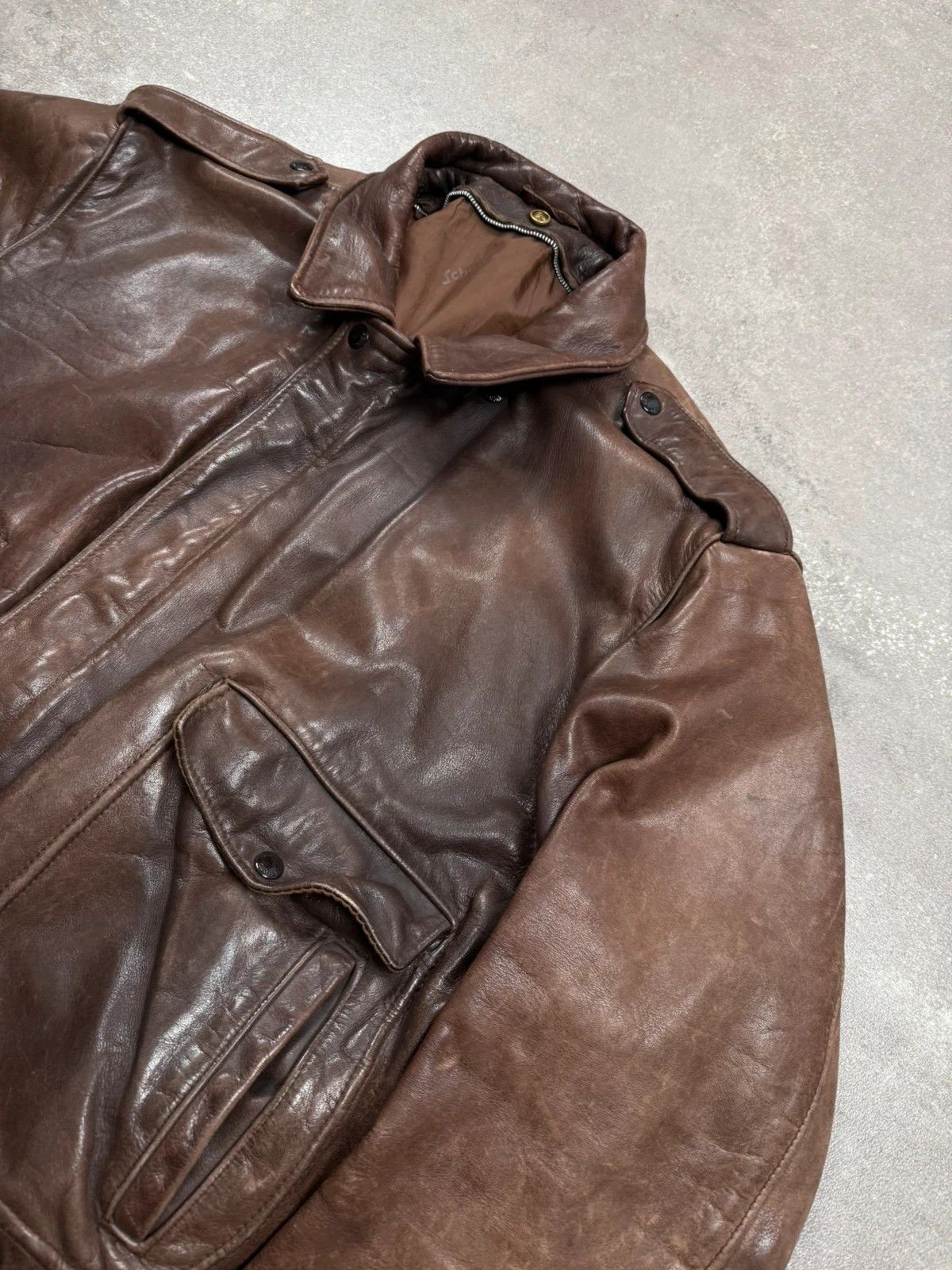Schott Schott leather jacket vintage 1980s 1970s rétro made in USA Size US XL / EU 56 / 4 - 5 Thumbnail