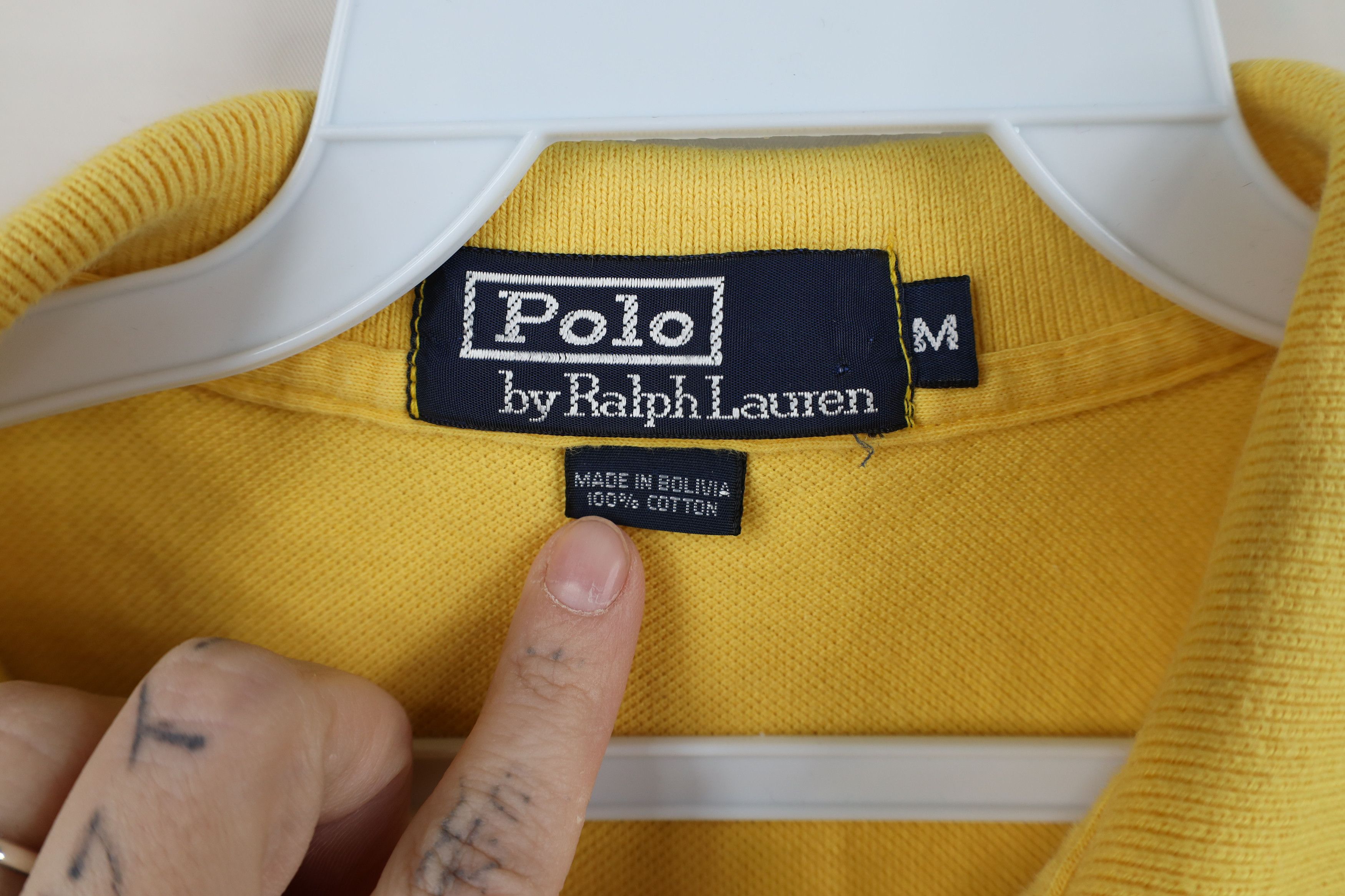 Ralph Lauren Vintage 90s Ralph Lauren Pique Cotton Golf Polo Shirt Yellow Size US M / EU 48-50 / 2 - 10 Thumbnail