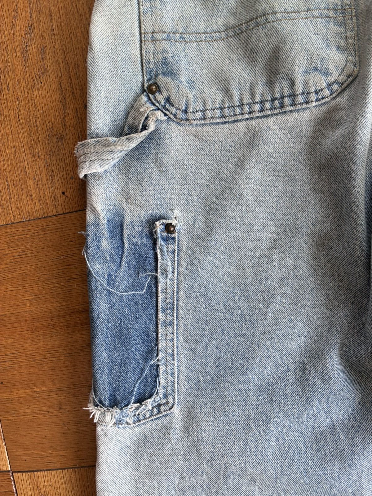 Carhartt Sun faded blue carhartt double knees Size US 33 - 5 Thumbnail