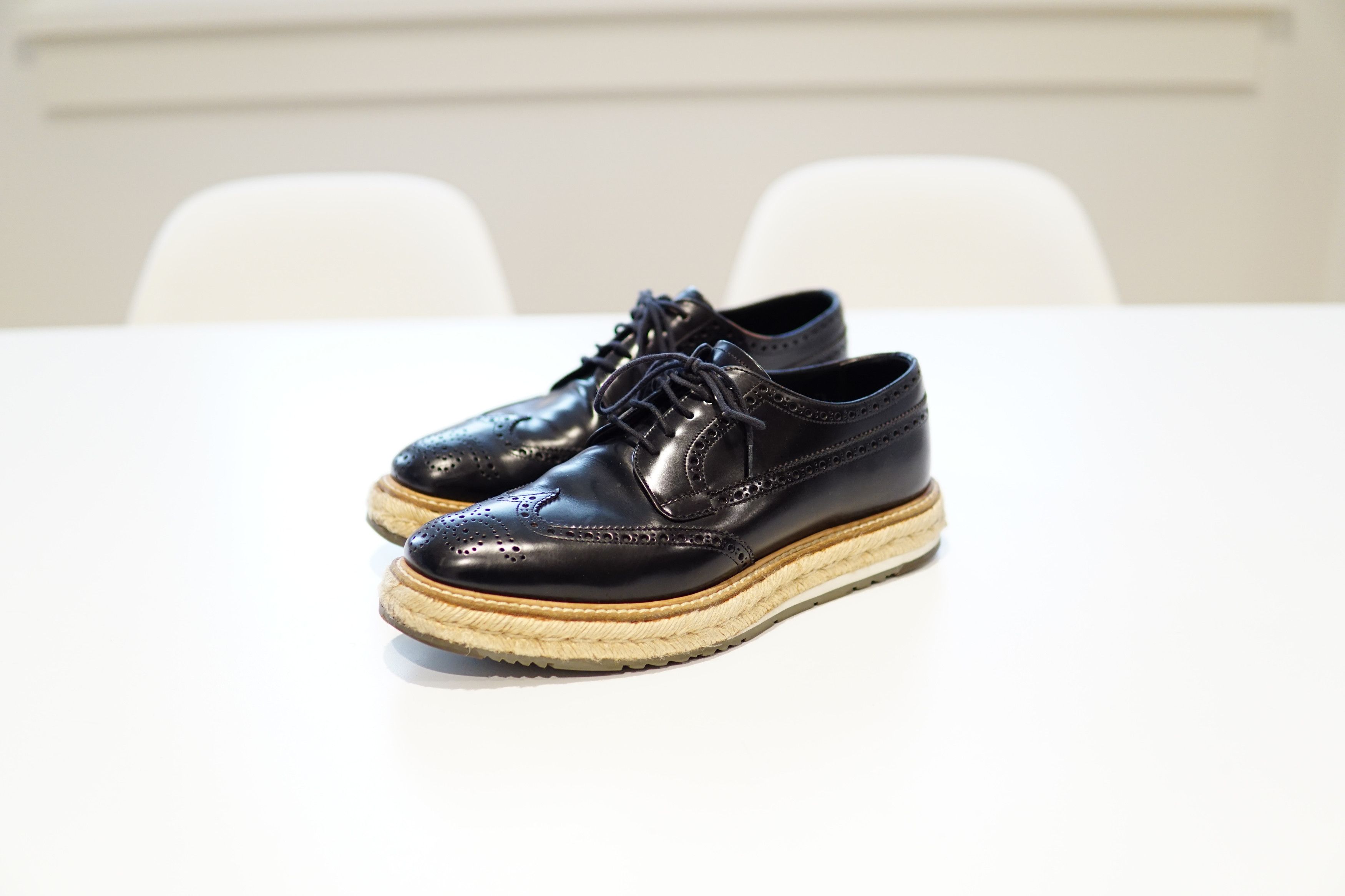Prada SS11 Espadrille Wingtip Brogues Size US 6.5 / EU 39-40 - 3 Thumbnail