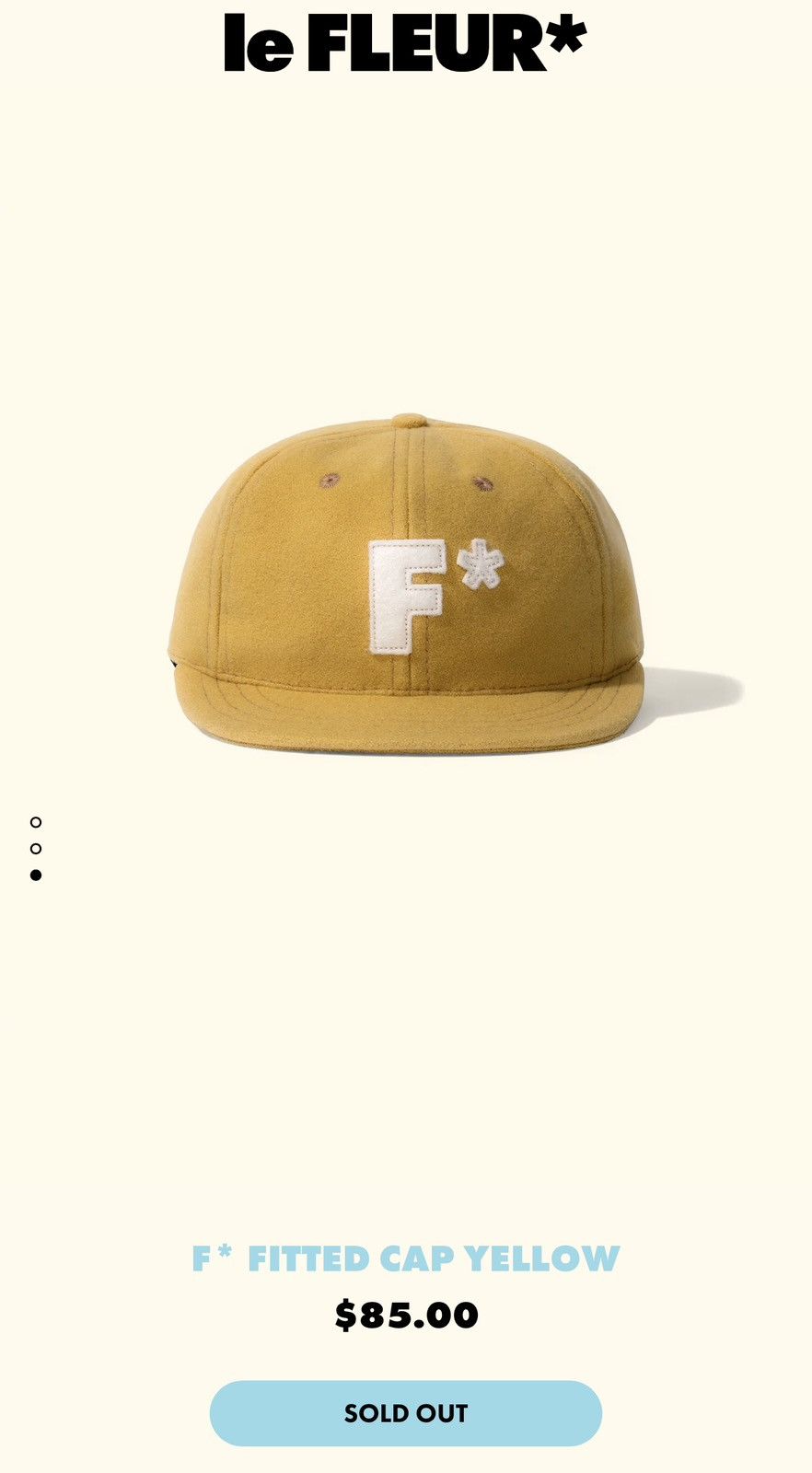 Golf le Fleur* F* Fitted Cap イエロー Golf le Fleur × Tyler The Creator Golf le Fleur F Fitted Cap