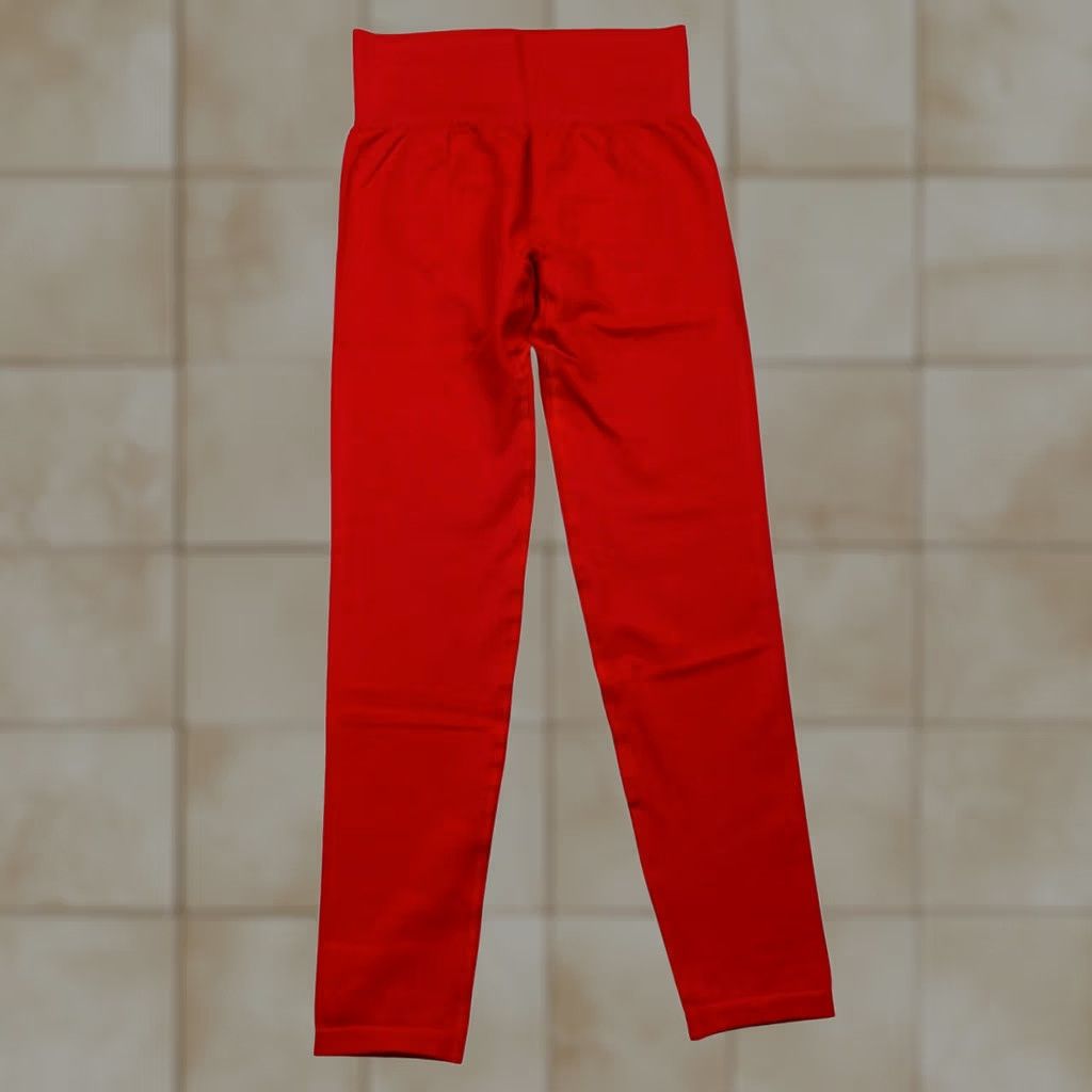 Vintage OQQ Leggings Butt Lifting High Waist Sculpting Yoga Pilates Gym Red Medium Womens Size 32" / US 10 / IT 46 - 1 Thumbnail