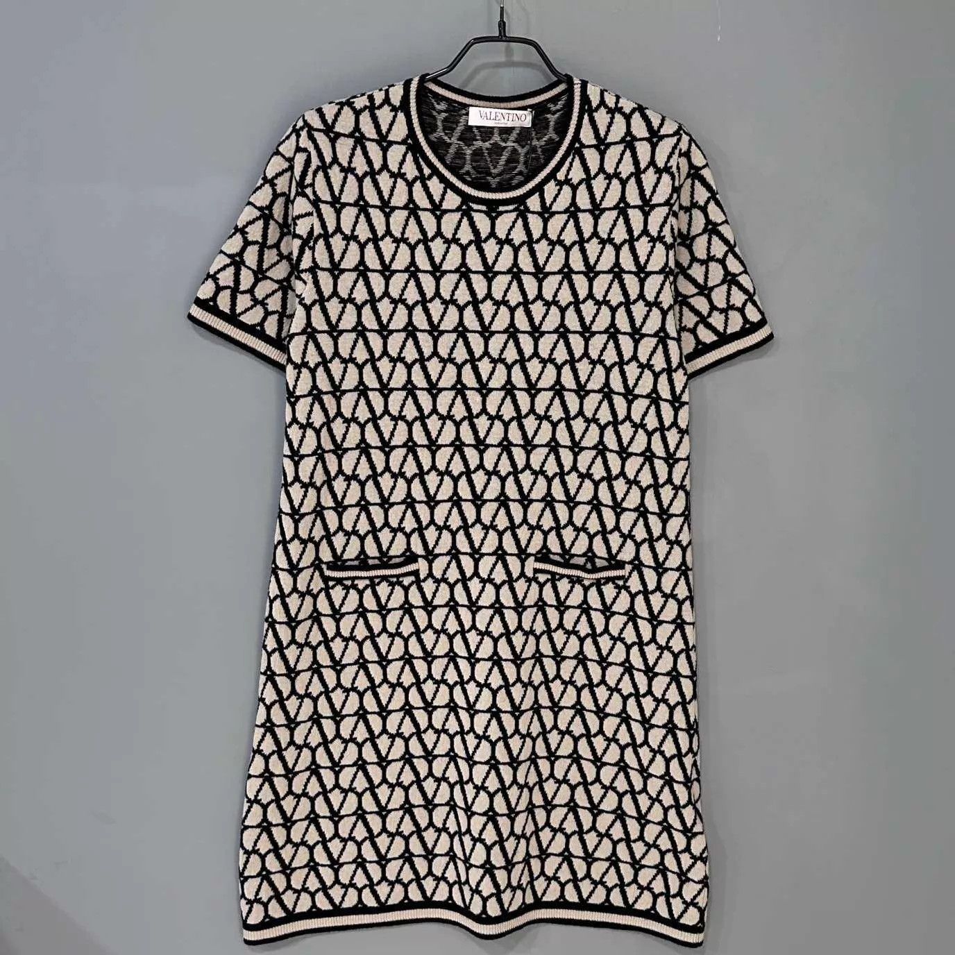 Valentino Valentino Red Knit All - Over Logo Women's Dress Size L / US 10 / IT 46 - 1 Thumbnail