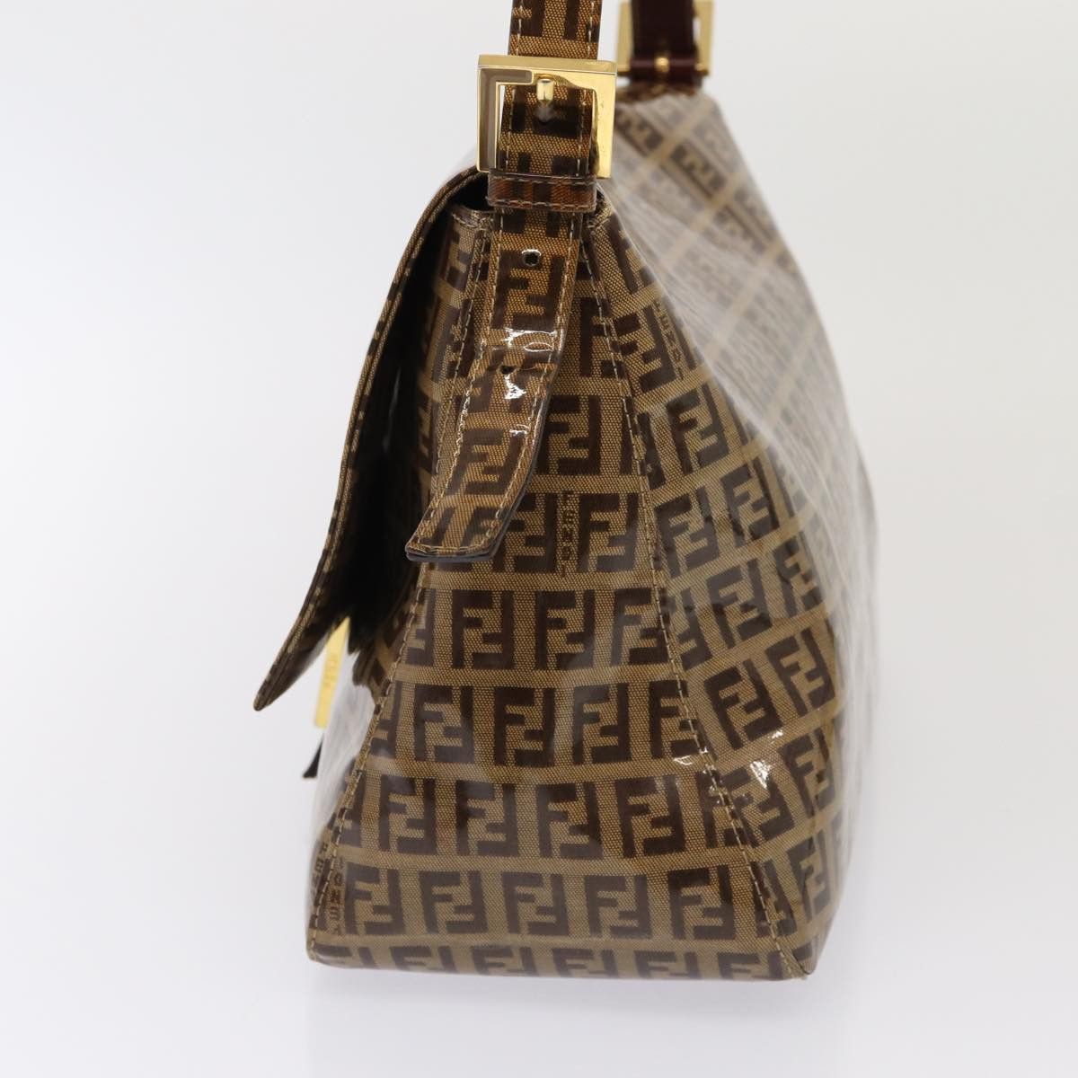 FENDI Zucchino Canvas Mamma Baguette Shoulder Bag Beige