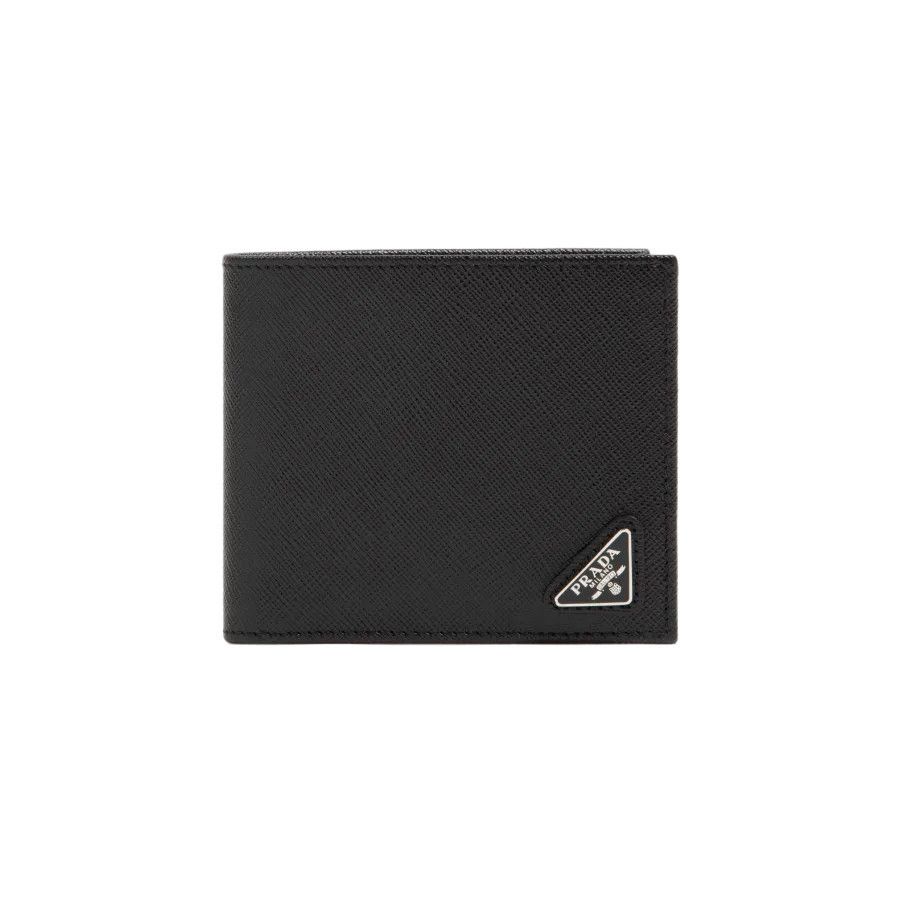 PRADA Black Saffiano Leather Bifold Wallet New & Authentic