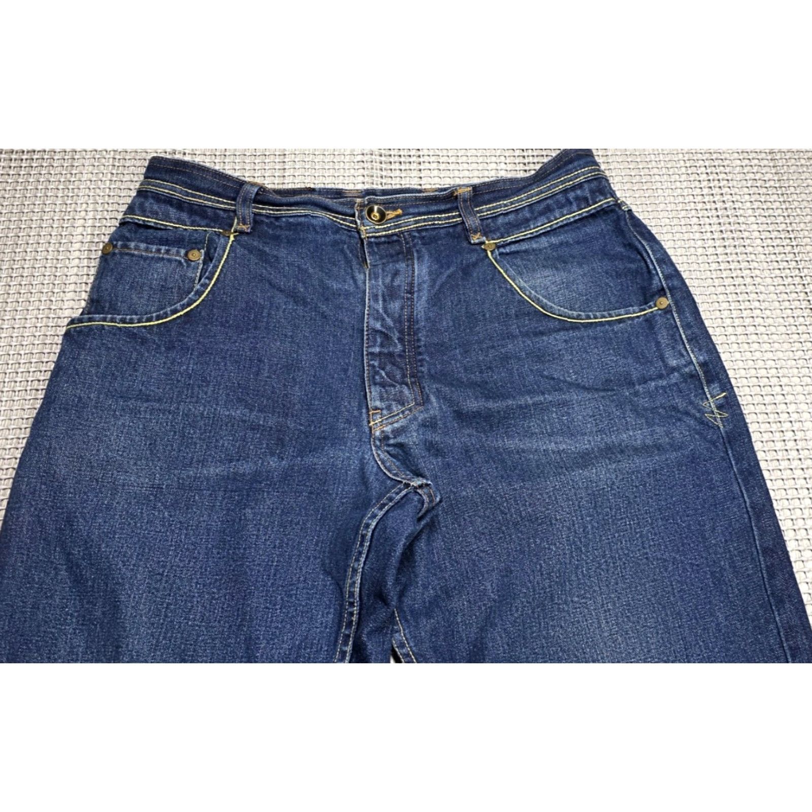 Sean John VINTAGE Sean John Baggy Jeans 32x29 Blue Fade Skater Grunge Wide-Leg Button Fly 90s Mens Jeans Size US 32 / EU 48 - 3 Thumbnail