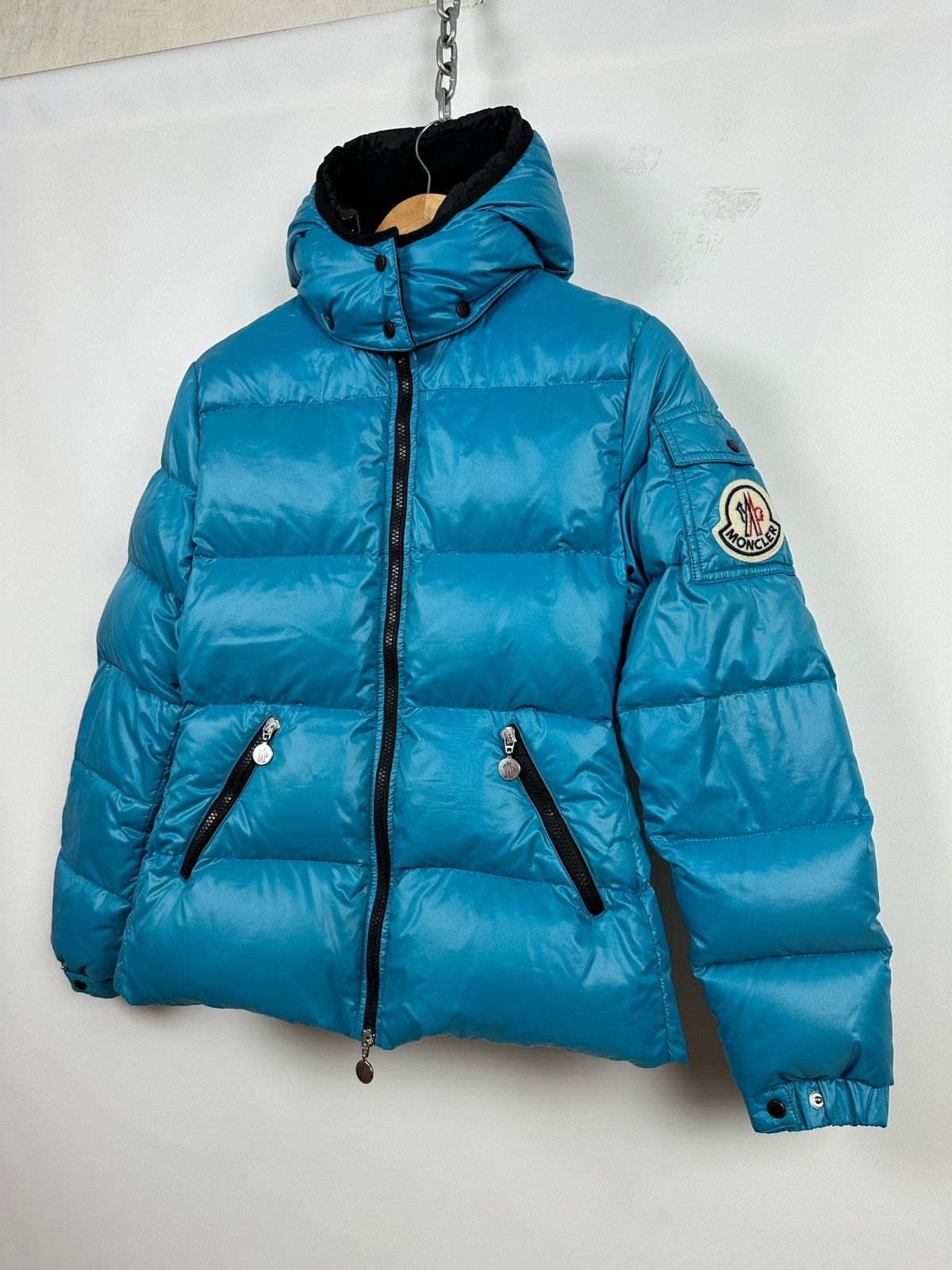 Moncler Moncler Badia Blue Hoodie Down Puffer Jacket Size M / US 6-8 / IT 42-44 - 1 Thumbnail