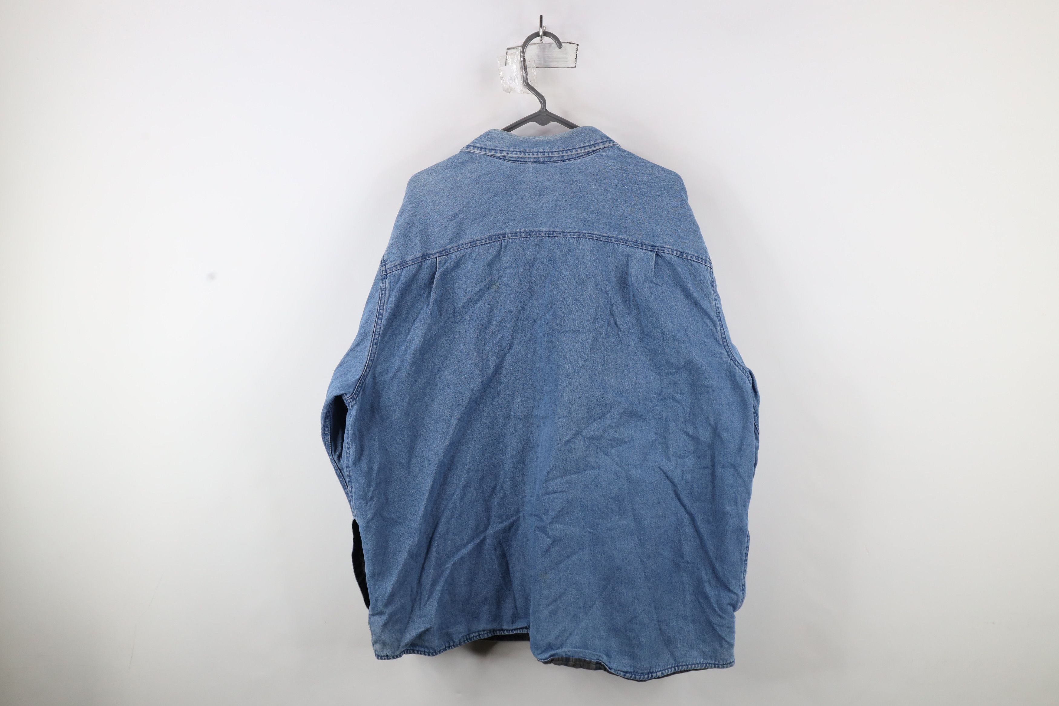 Vintage Vintage 90s Streetwear Lined Denim Jean Button Shirt Jacket Size US XL / EU 56 / 4 - 14 Thumbnail