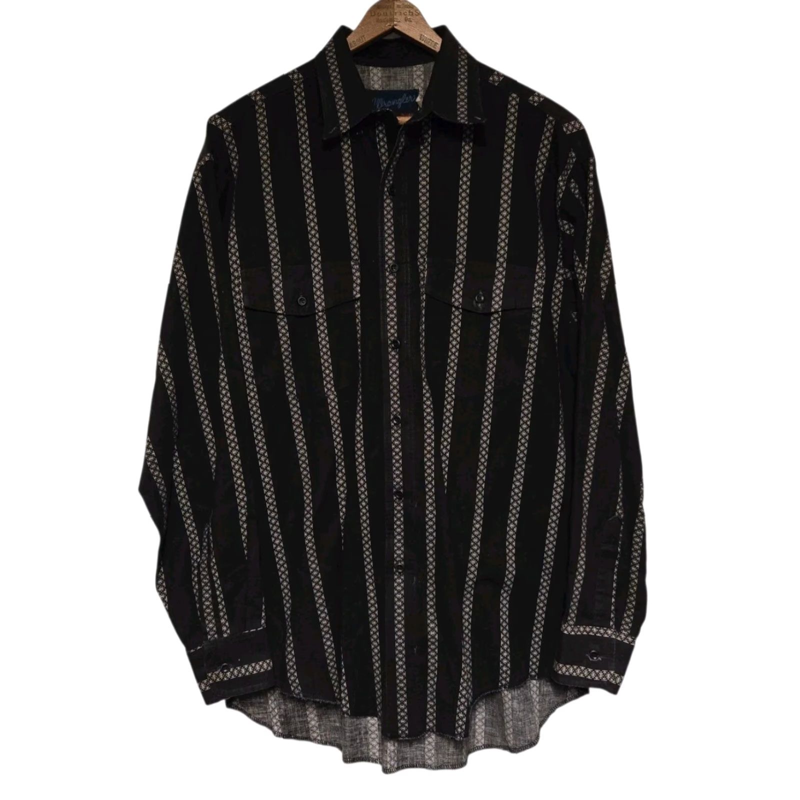 Wrangler VINTAGE Wrangler Western Shirt Mens M Black Striped Button-Up Long Sleeve Western 90s Cowboys Mens Size US M / EU 48-50 / 2 - 3 Thumbnail