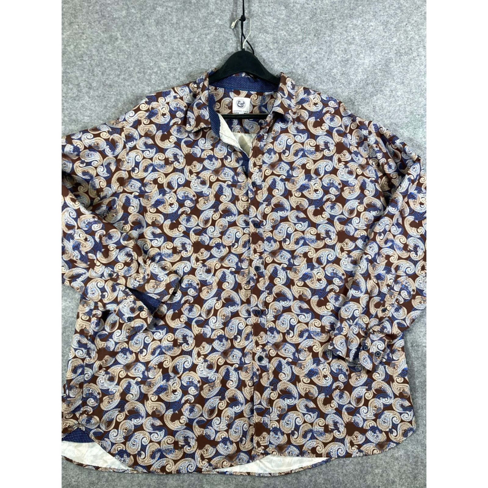 Vintage Kilburne & Finch Button Up Shirt Mens 3XL Brown White Paisley Long Sleeve Cowboy Western Size US XXL / EU 58 / 5 - 3 Thumbnail