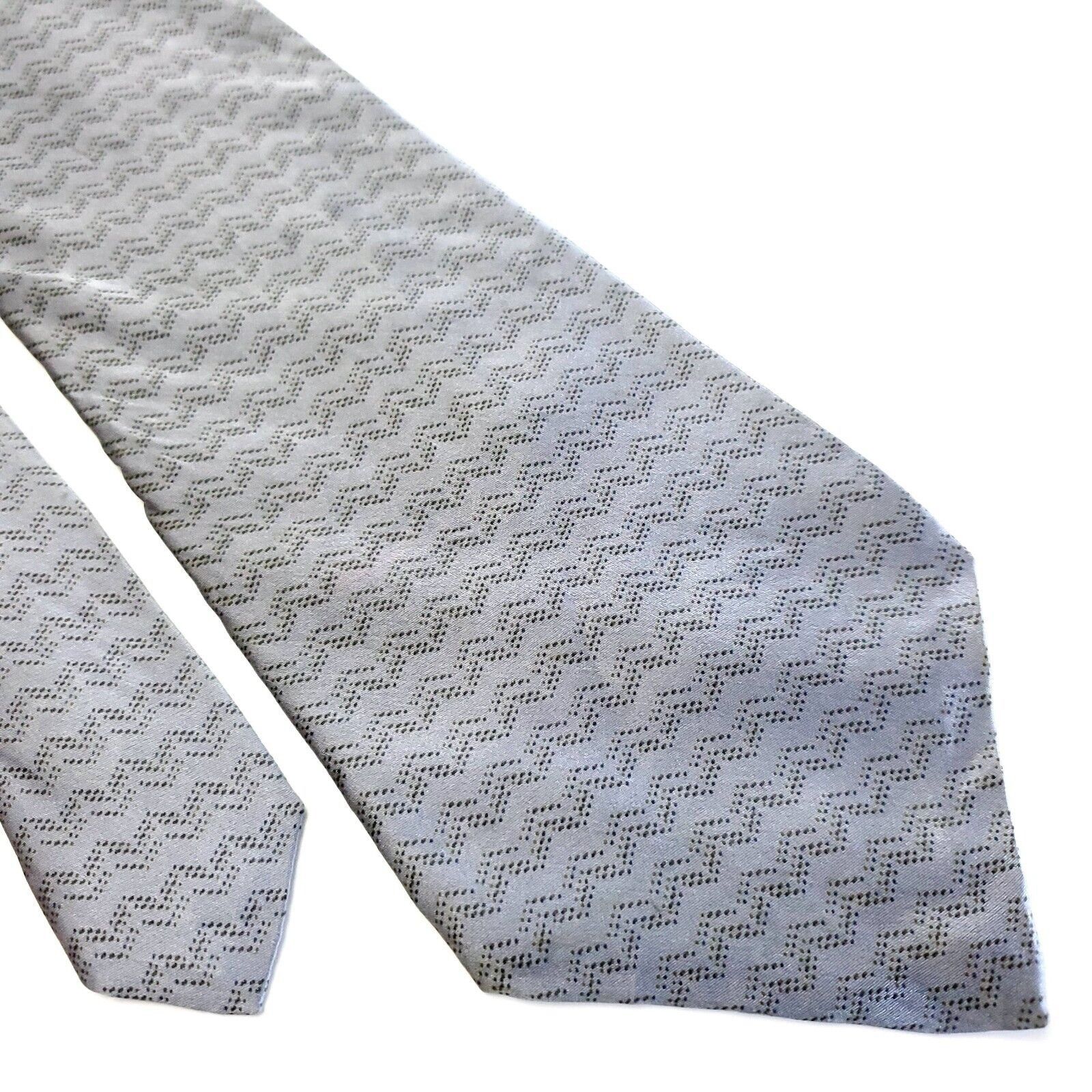 DKNY DKNY Gray Abstract Print Wide Silk Tie Size ONE SIZE - 1 Thumbnail