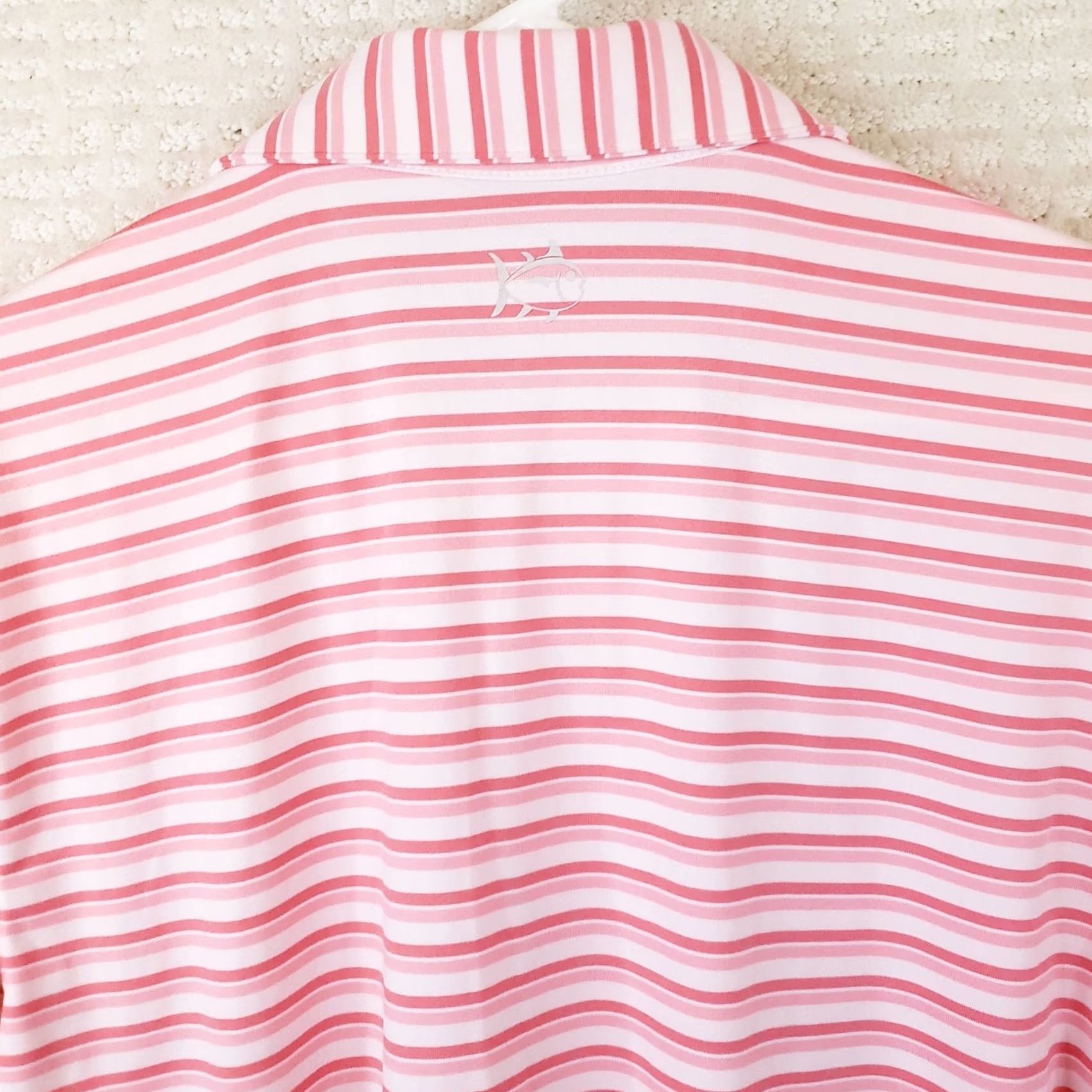 Southern Tide Southern Tide Striped Performance Polo Shirt Men M Polyester Spandex Coral White Polo Shirt Golf Beach Walking VINTAGE? Size US M / EU 48-50 / 2 - 7 Thumbnail
