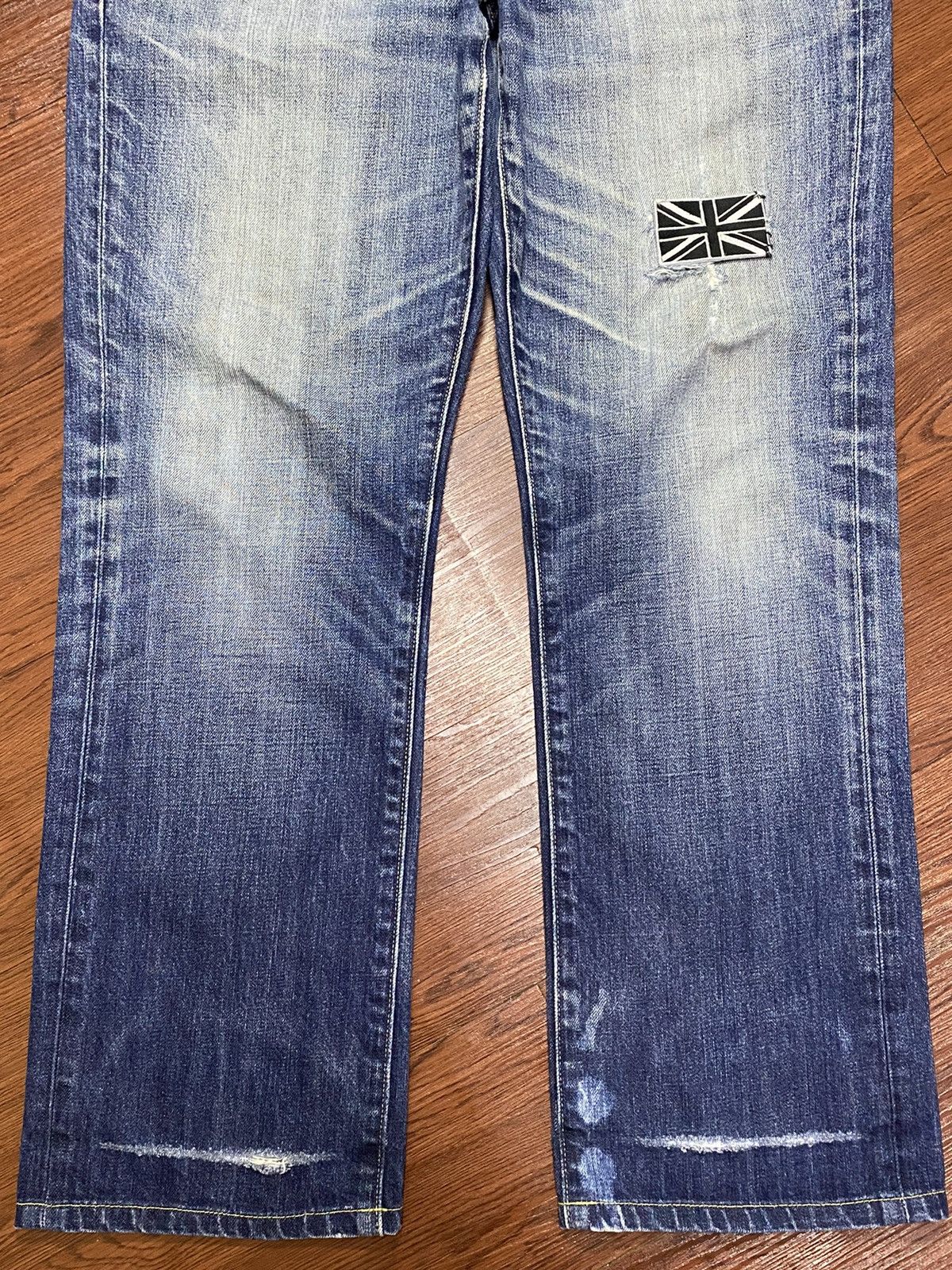 Jun Takahashi Vintage Uniqlo UJ Blue Wash Patched Loose Jeans Size US 34 / EU 50 - 5 Thumbnail