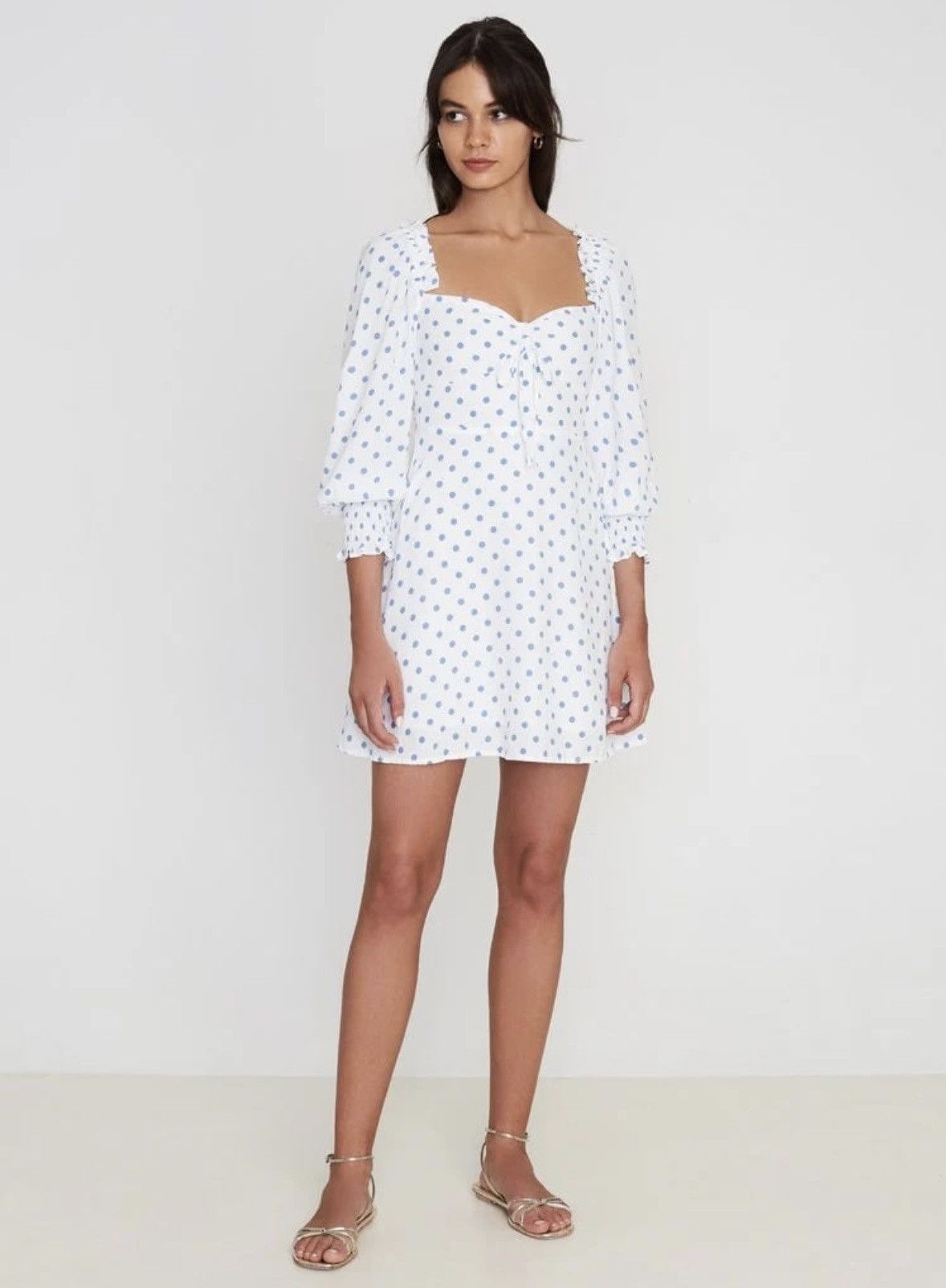 FAITHFULL Faithful the Brand Arianne Mini Dress Maurice Dot Print Size XS / US 0-2 / IT 36-38 - 1 Thumbnail