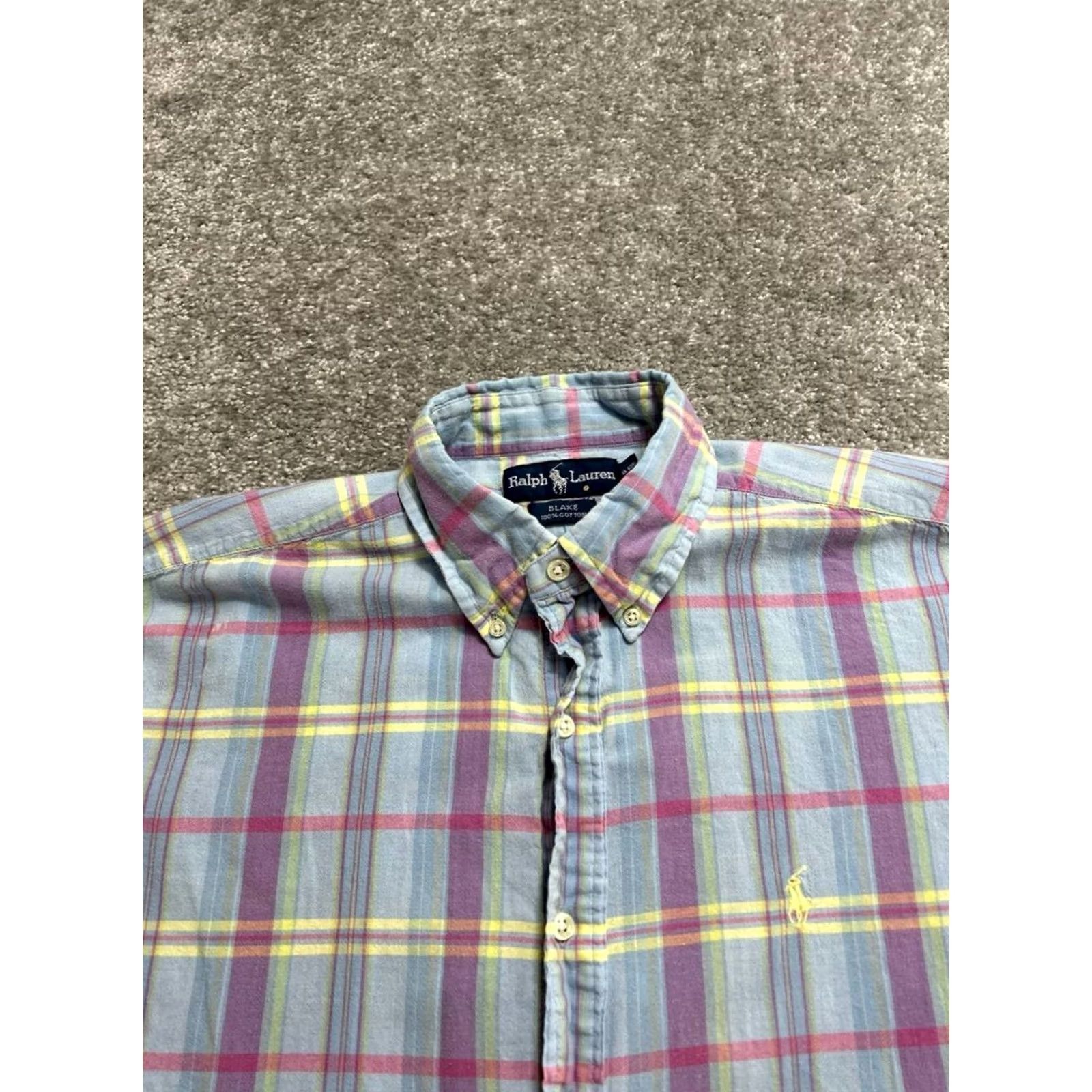 Ralph Lauren Ralph Lauren Blake Shirt Mens Medium Blue Plaid Cotton Pony Logo Button Down Size US M / EU 48-50 / 2 - 3 Thumbnail