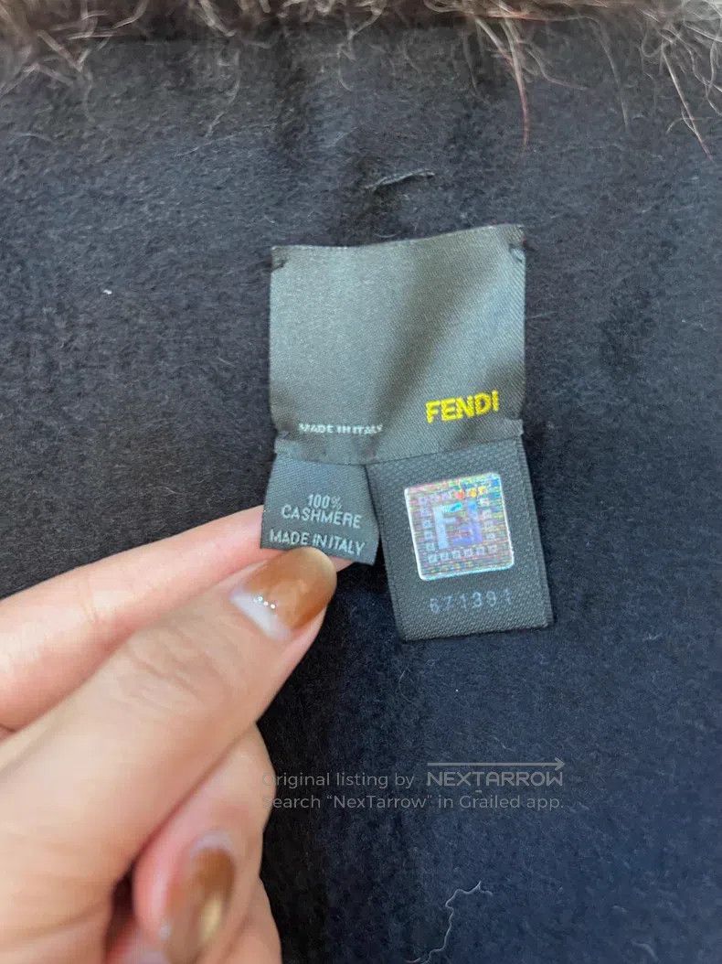 Fendi Fendi Cashmere Material Fur Shawl, fur part might be fox o Size ONE SIZE - 4 Thumbnail