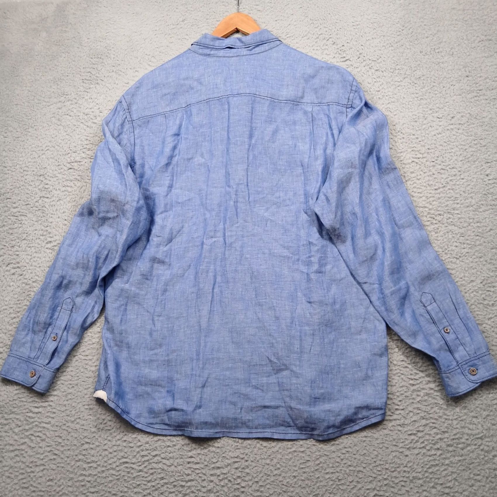 Tommy Bahama Tommy Bahama Relax Linen Shirt Men's XL Blue Island Modern Fit Long Sleeve Button-Down Shirt Size US XL / EU 56 / 4 - 3 Thumbnail