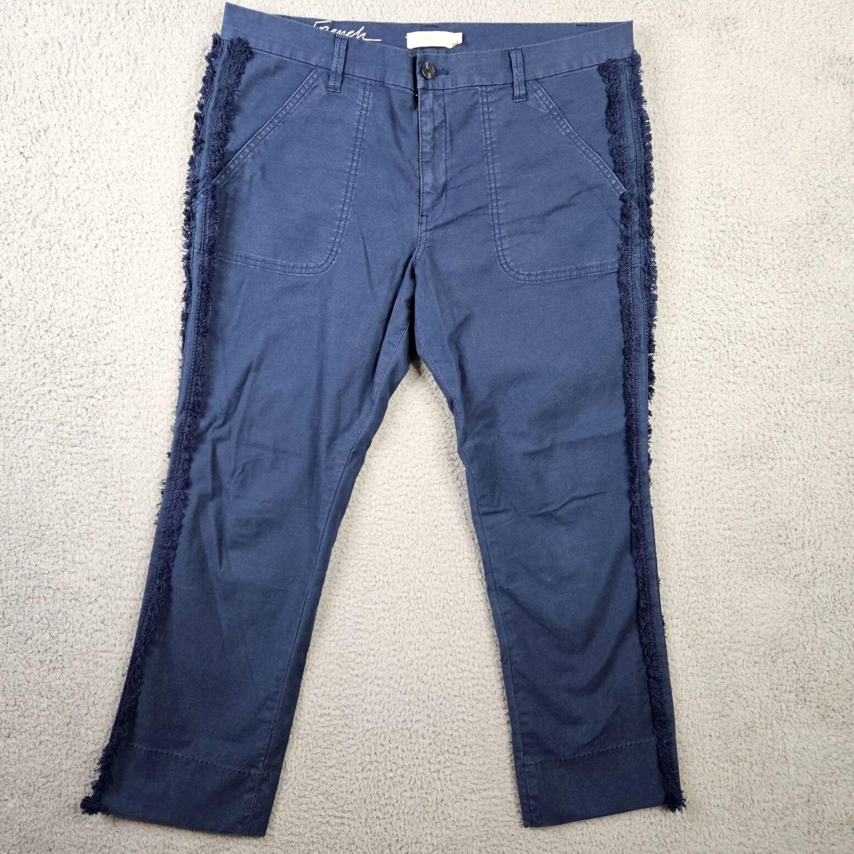 Tory Burch Tory Burch Navy blue Parden My French Fringe Casual Women's Pant Size 32 Size 24" / US 00 / IT 34 - 2 Thumbnail