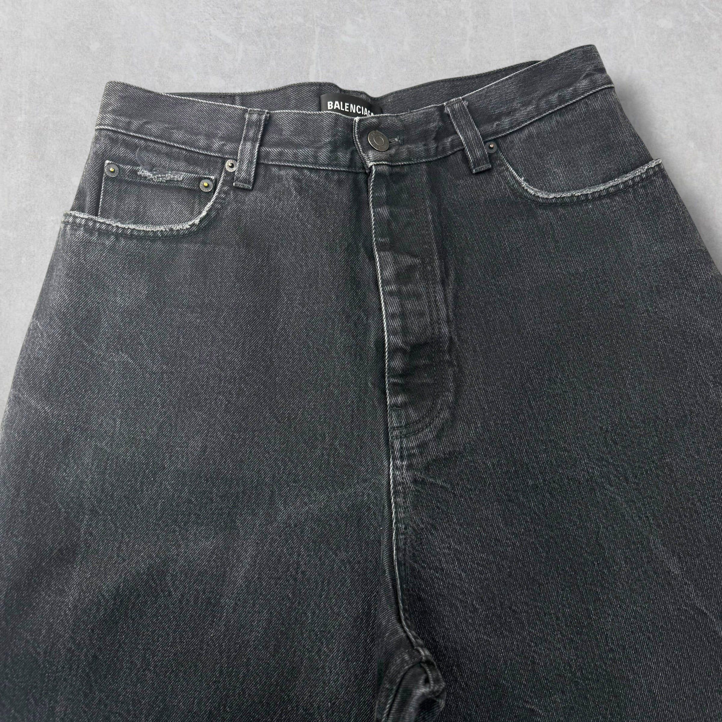 Balenciaga Balenciaga Baggy Distressed Hem Black Jeans S (32) Size US 32 / EU 48 - 4 Thumbnail