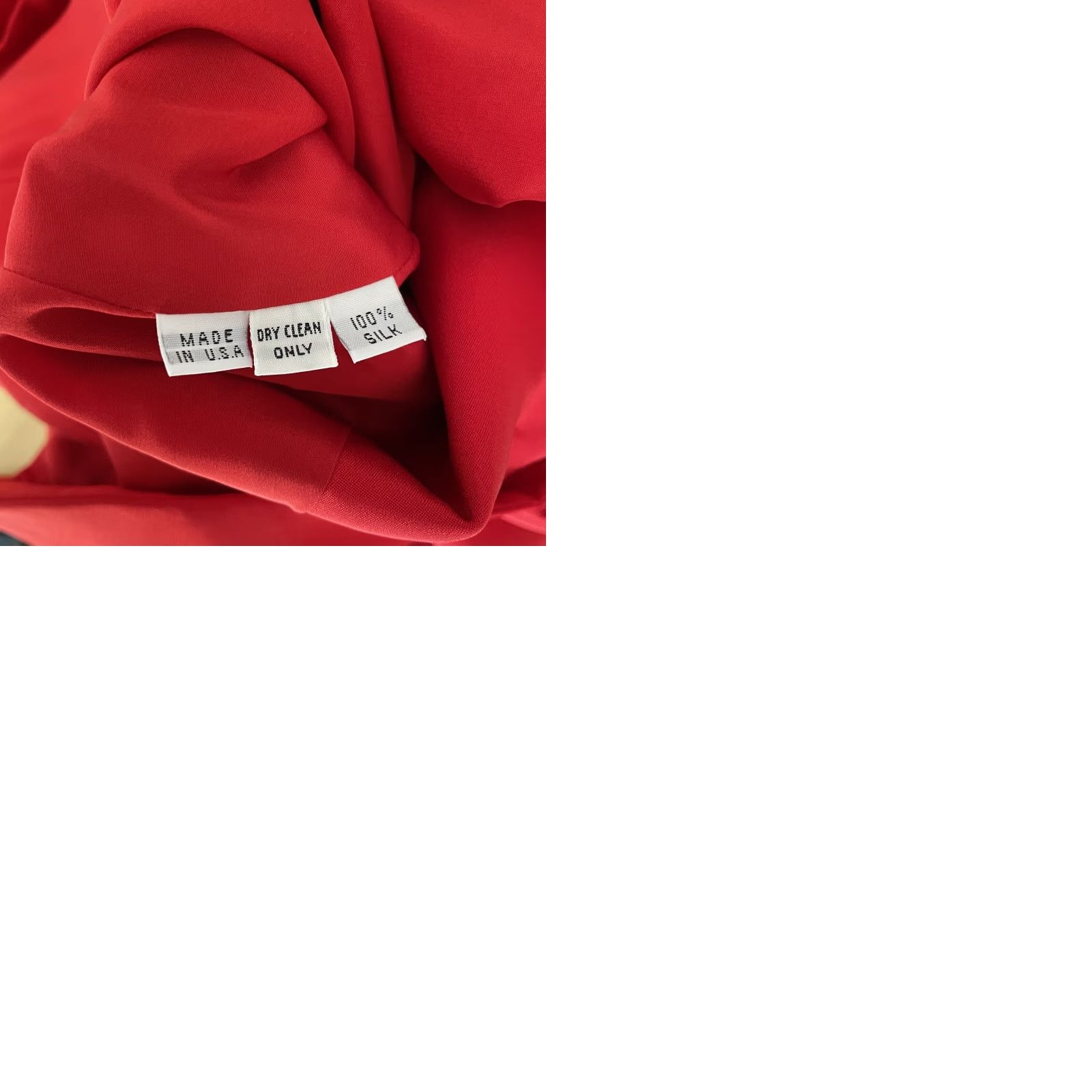 Carolina Herrera VINTAGE Carolina Herrera 90s Silk Jacket & Skirt Suit Rhinestone Buttons Sz 10 Women Red 2 Piece Set Size 32" / US 10 / IT 46 - 9 Thumbnail