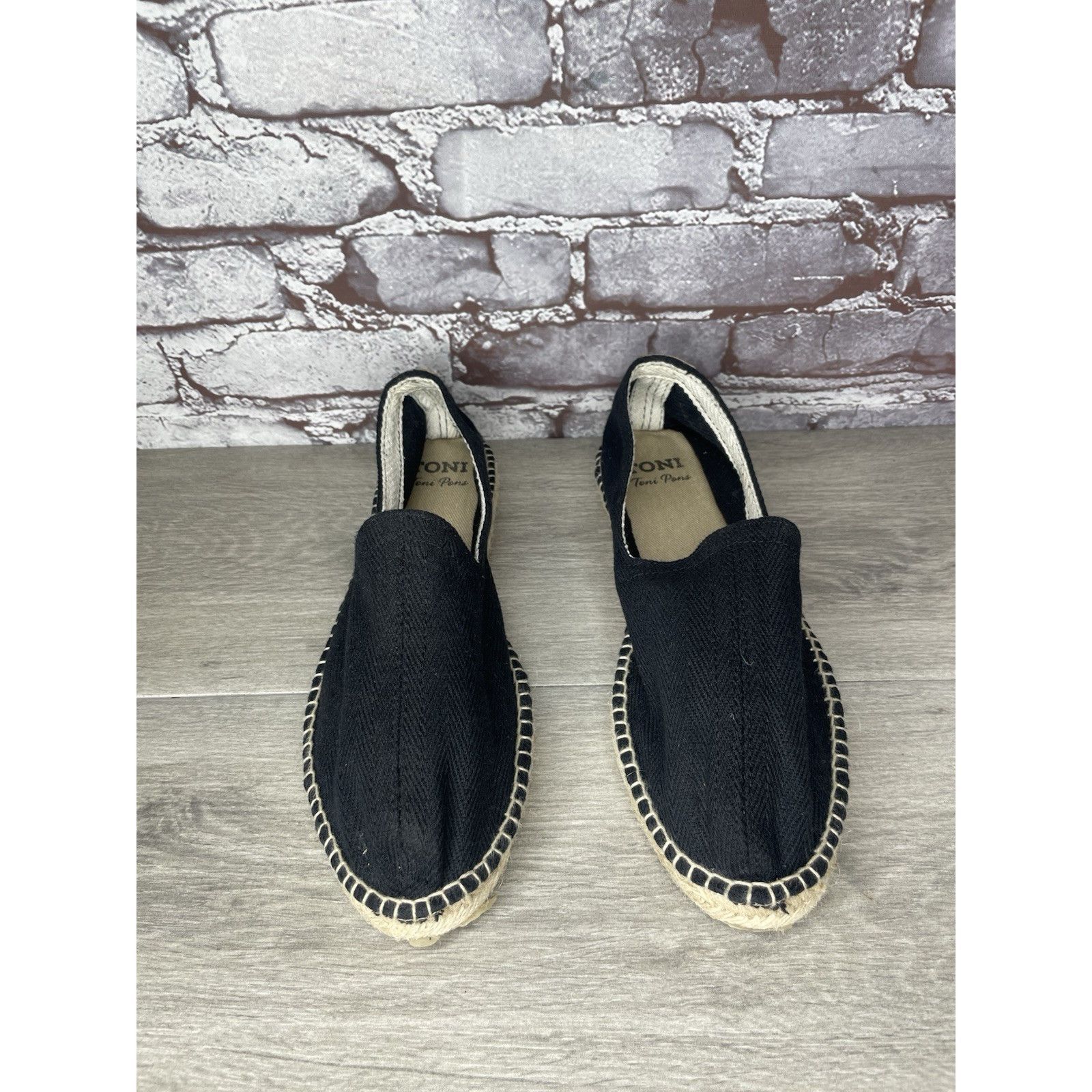 TONI GARD Toni Pons Jute Espadrille Black Canvas Slip On Comfort Casua Size US 10.5 / EU 43-44 - 14 Thumbnail
