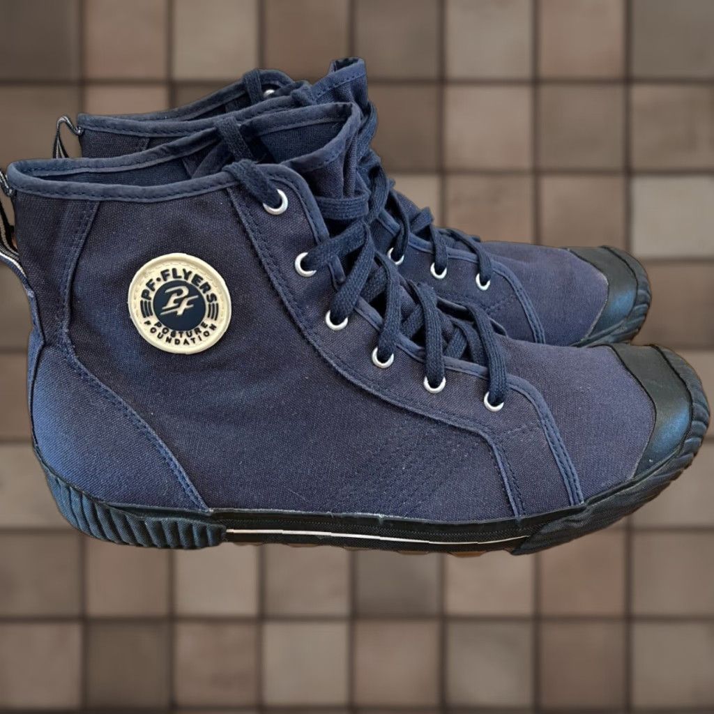 Vintage Pf Flyers Sandlot Sneakers Size 15 Navy Blue High Top Athletic Shoes For Men