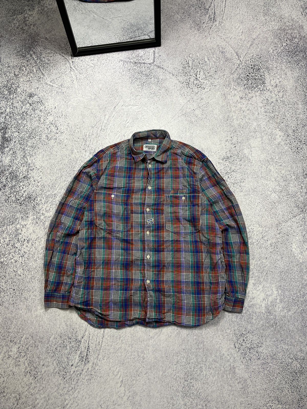 Vintage 90’s Missoni Sport Multicolor Cheked Shirt Button Up