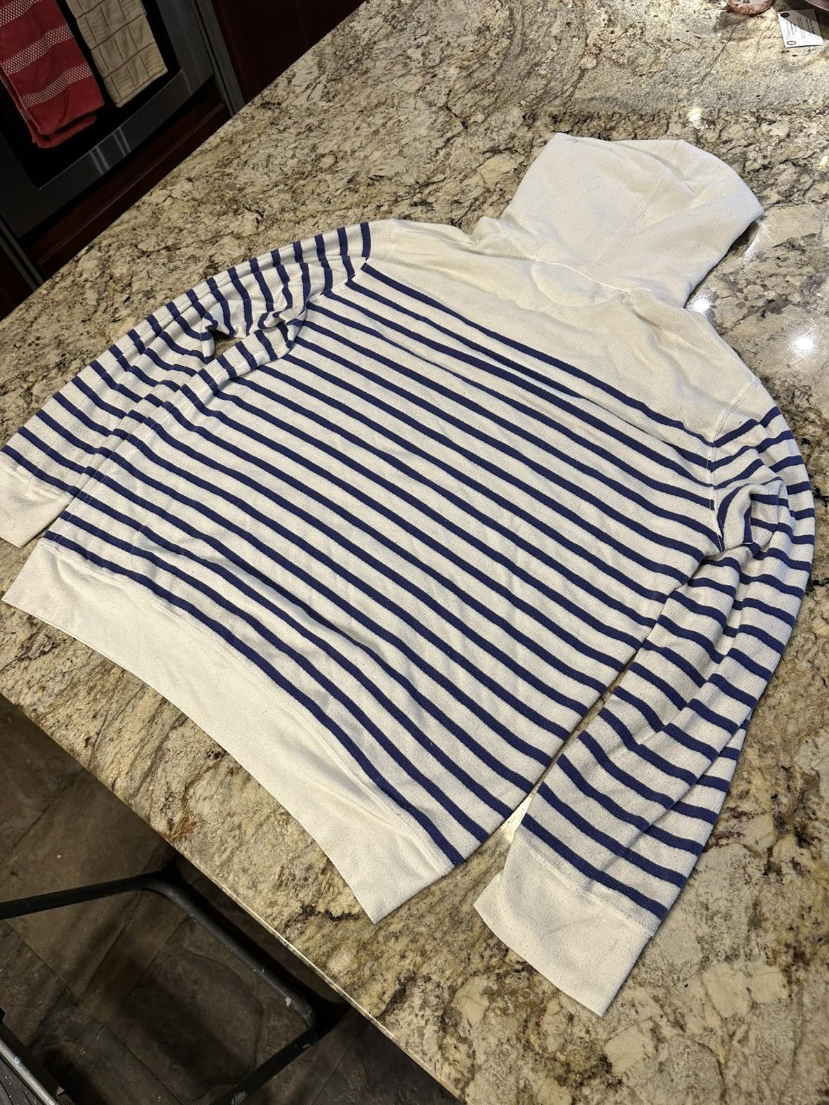 Polo Ralph Lauren × Vintage Polo Ralph Lauren Striped hoodie White and Blue Size US XL / EU 56 / 4 - 7 Thumbnail