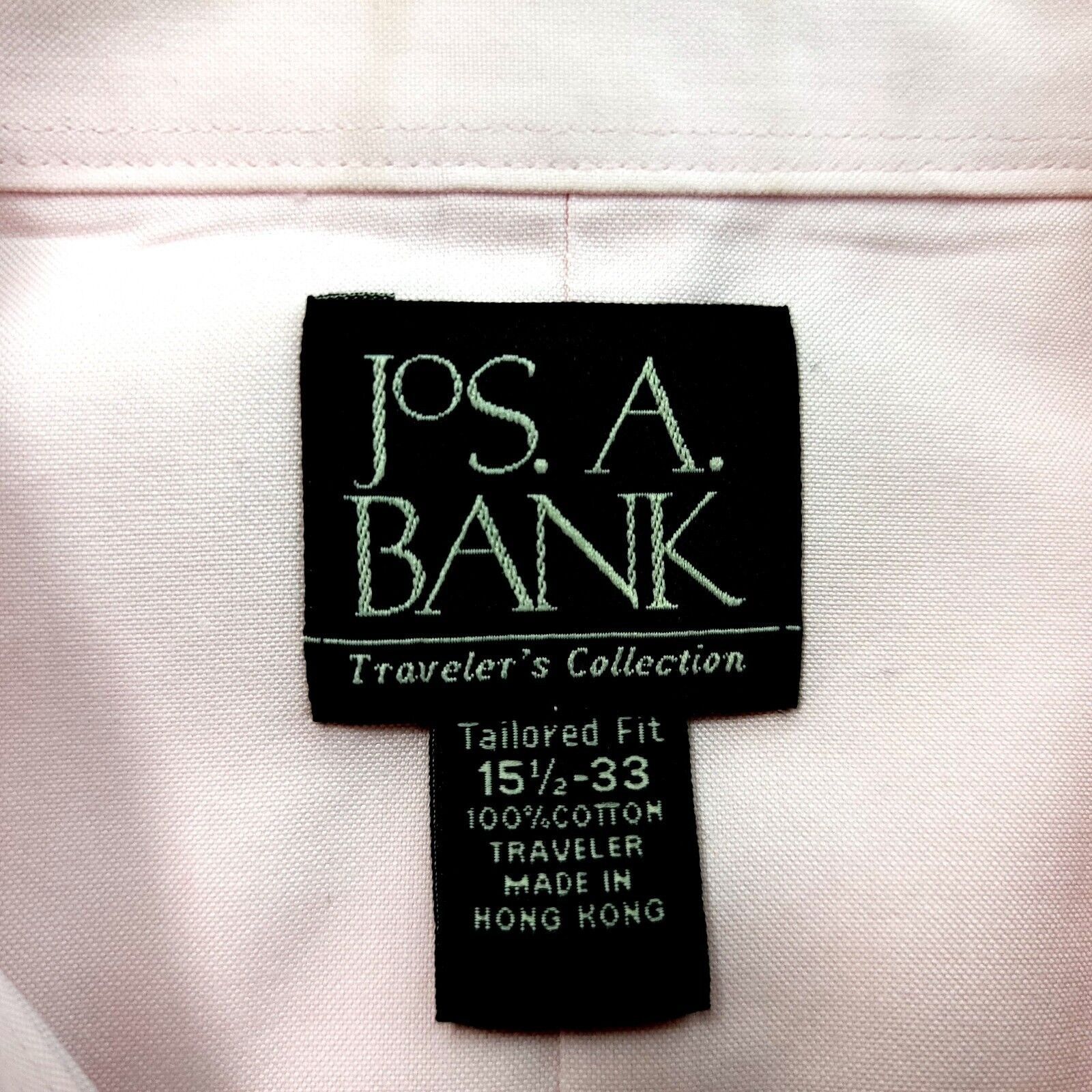 Jos. A. Bank Jos A Bank Traveler's Tailored Fit Pink 15.5-33 Pocket Colla Size US M / EU 48-50 / 2 - 9 Thumbnail