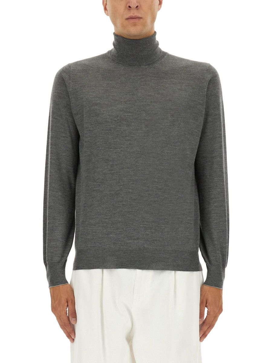 Brunello Cucinelli BRUNELLO CUCINELLI TURTLENECK SHIRT - GREY (IT 48) Size US M / EU 48-50 / 2 - 1 Thumbnail