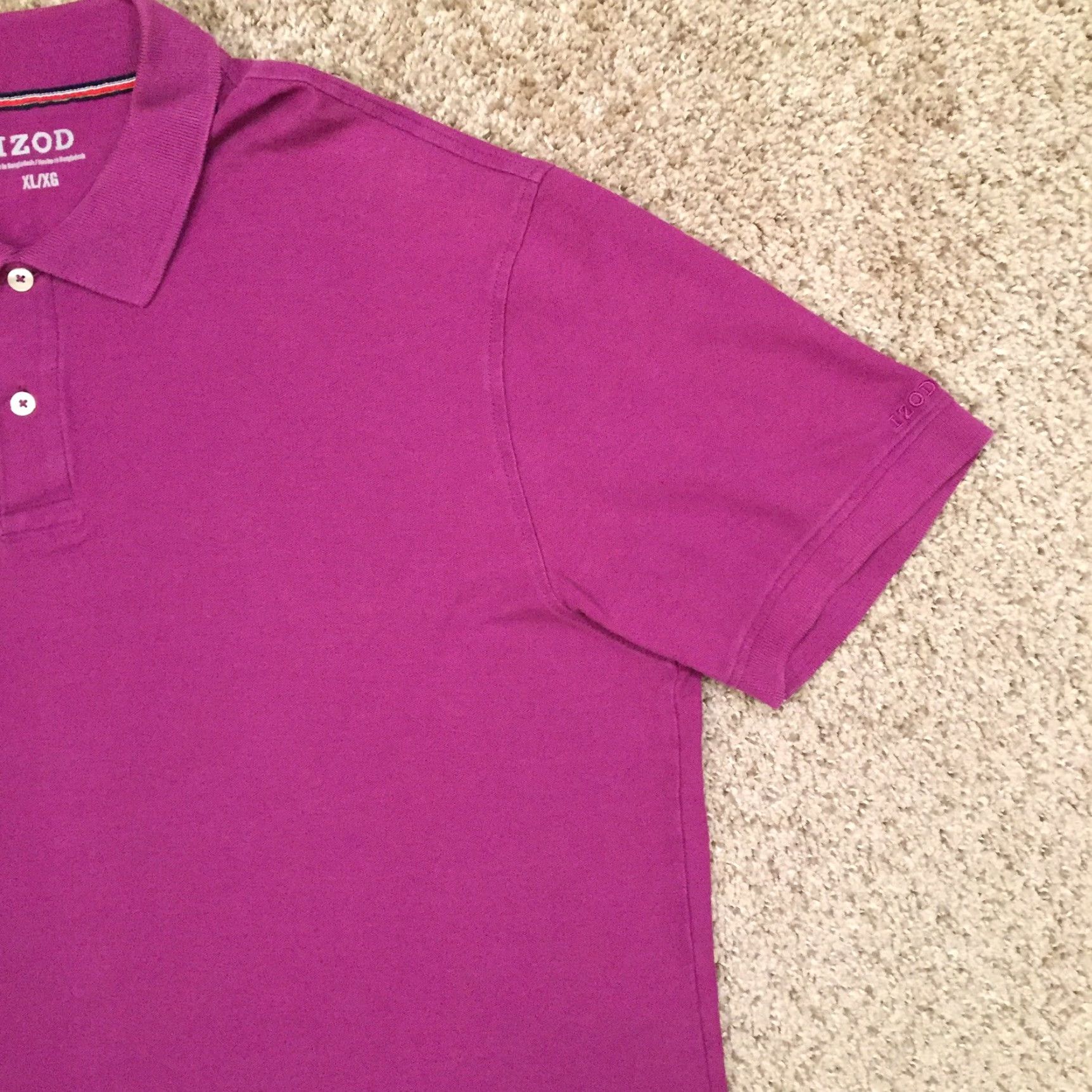 Izod VINTAGE Izod Polo Shirt Mens XL Purple Short Sleeve Knit Size US XL / EU 56 / 4 - 4 Thumbnail